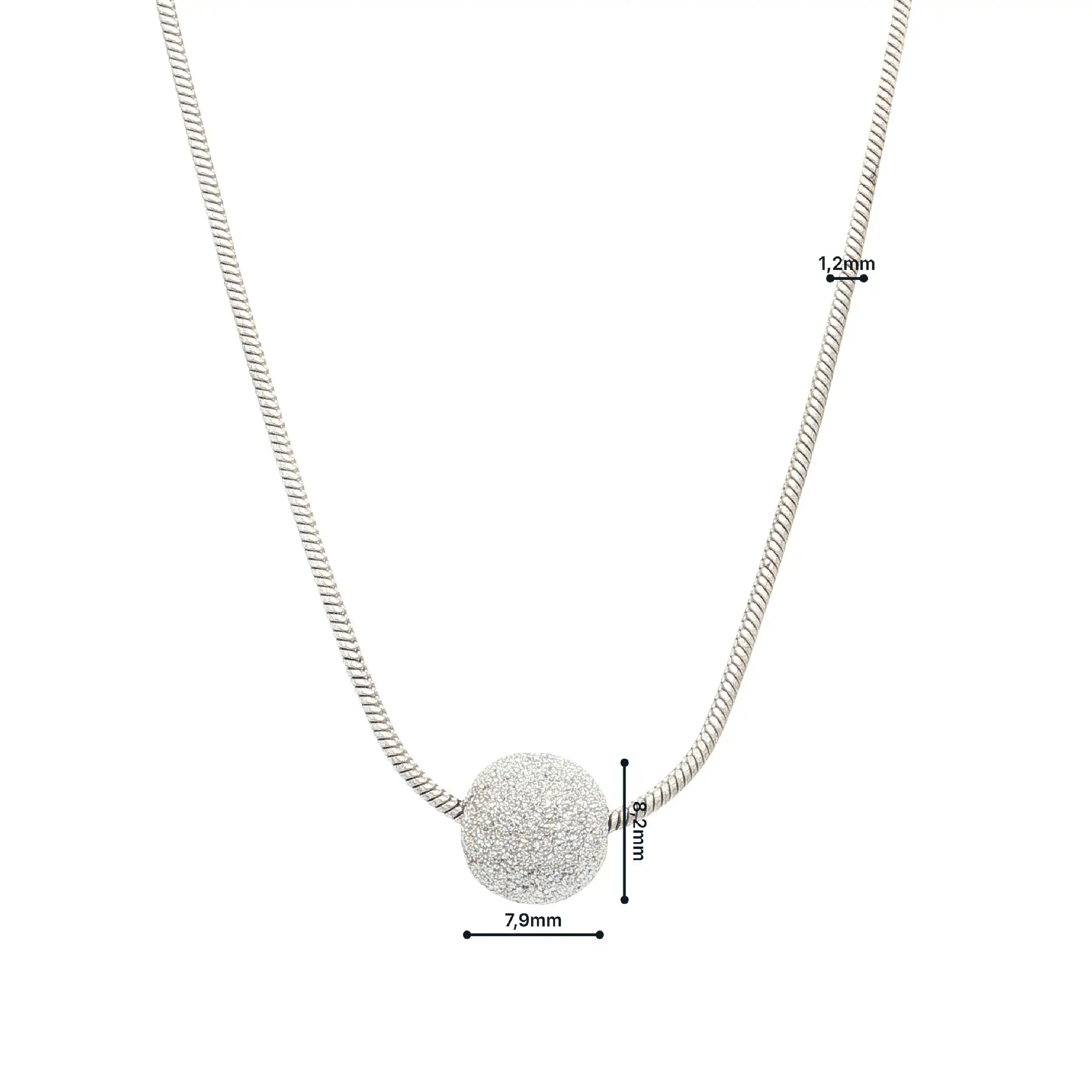 Silbercollier mit Kugel