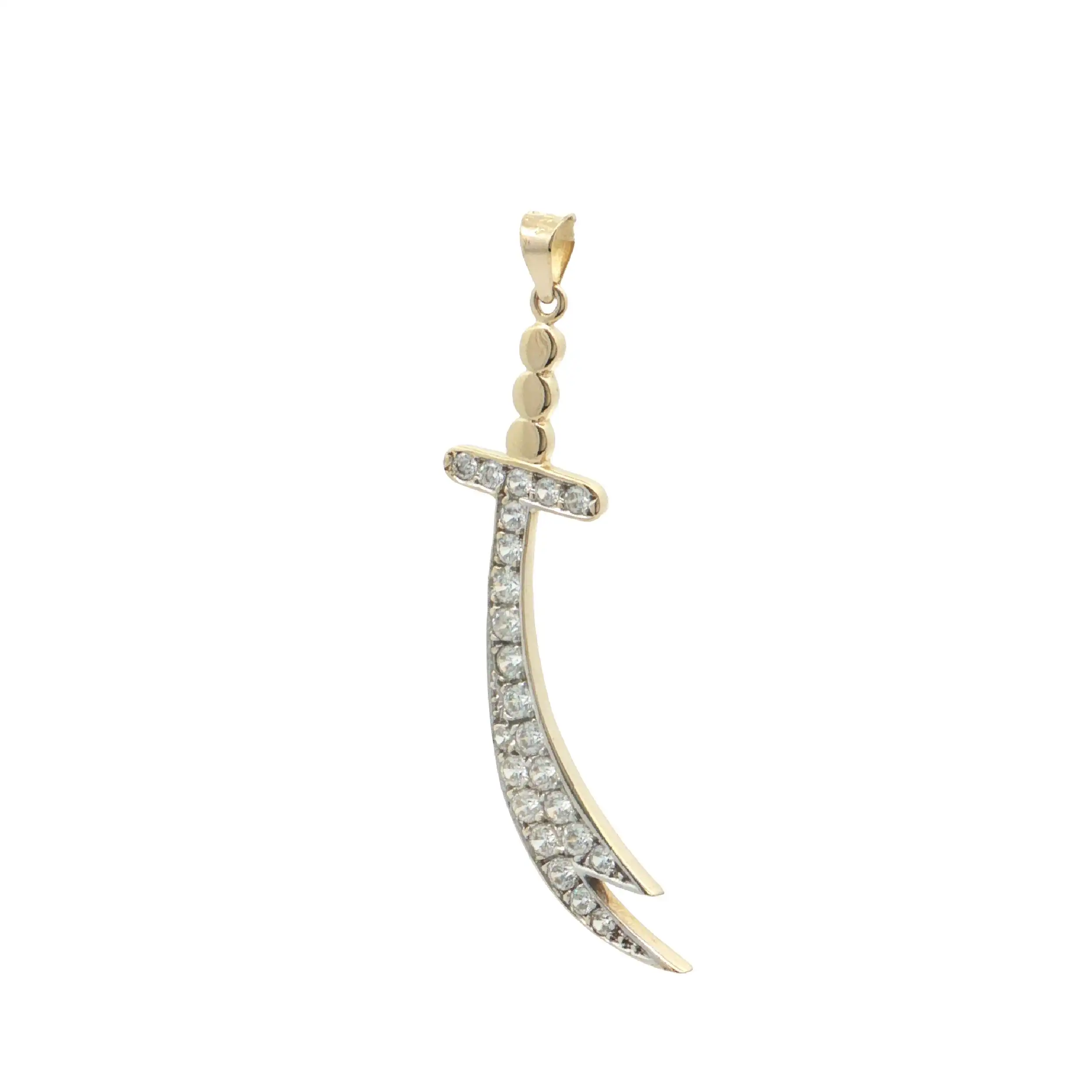 Anhänger Gelbgold "Säbel" mit Zirkonia