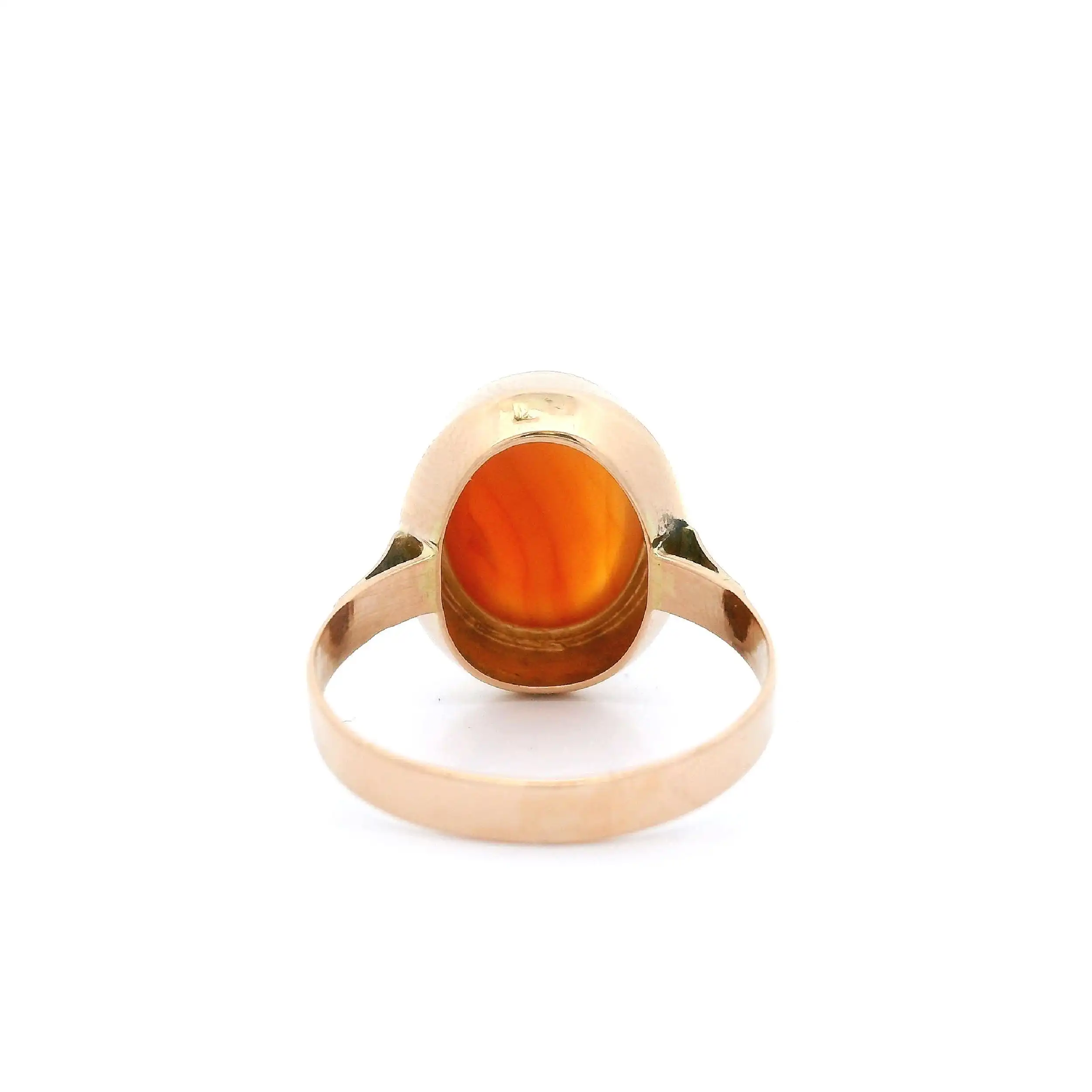 Ring Roségold mit Feuerachat Cabochon