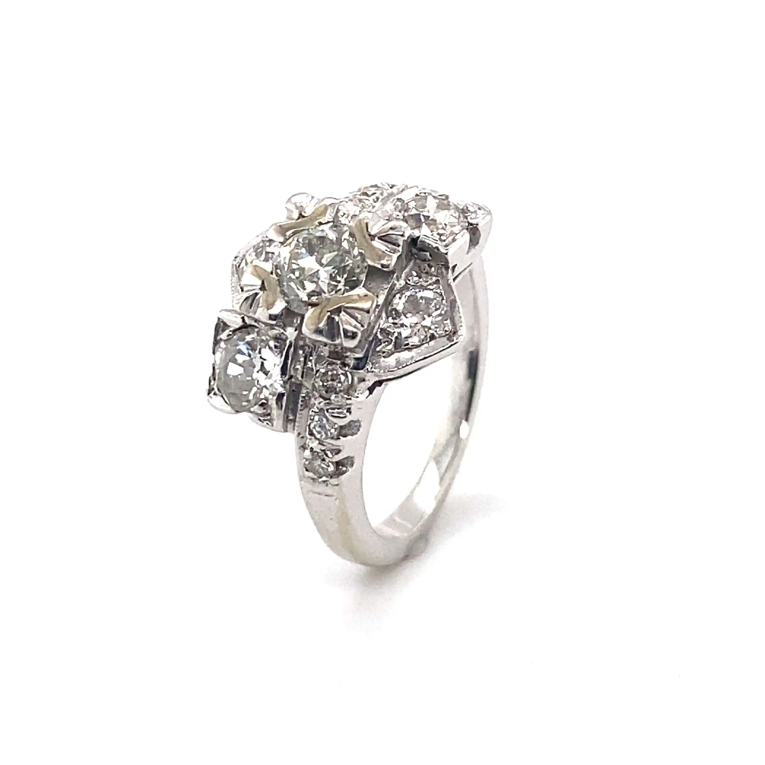 Ring Weißgold mit Brillanten im Altschliff