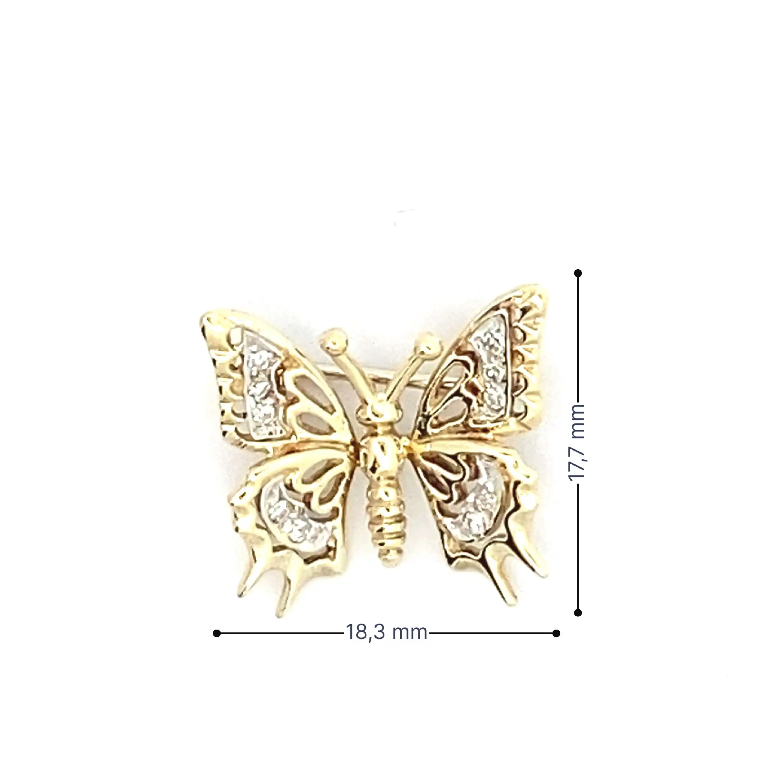 Brosche Bicolor Schmetterling mit Diamanten