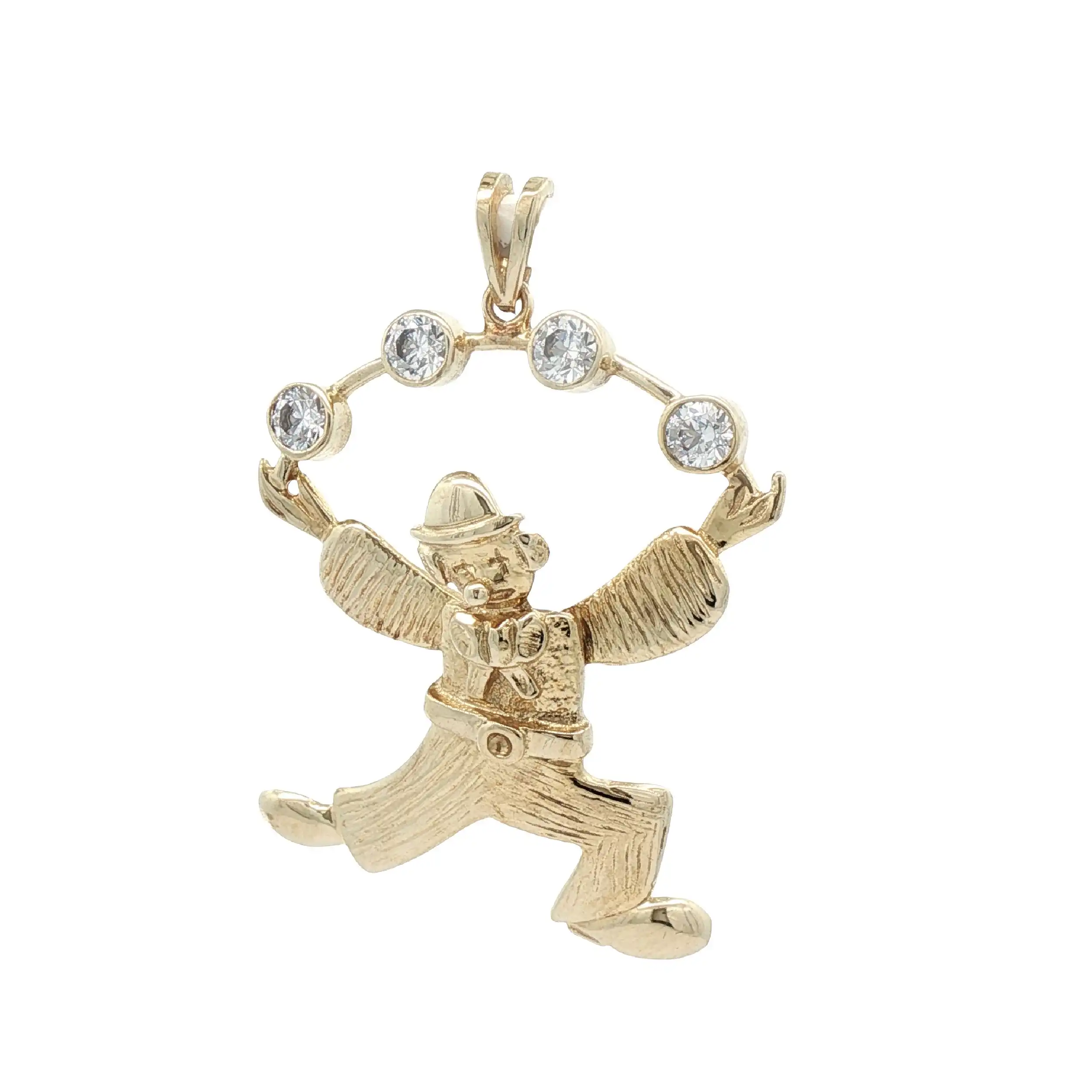 Anhänger Gelbgold Hampelmann mit Zirkonia