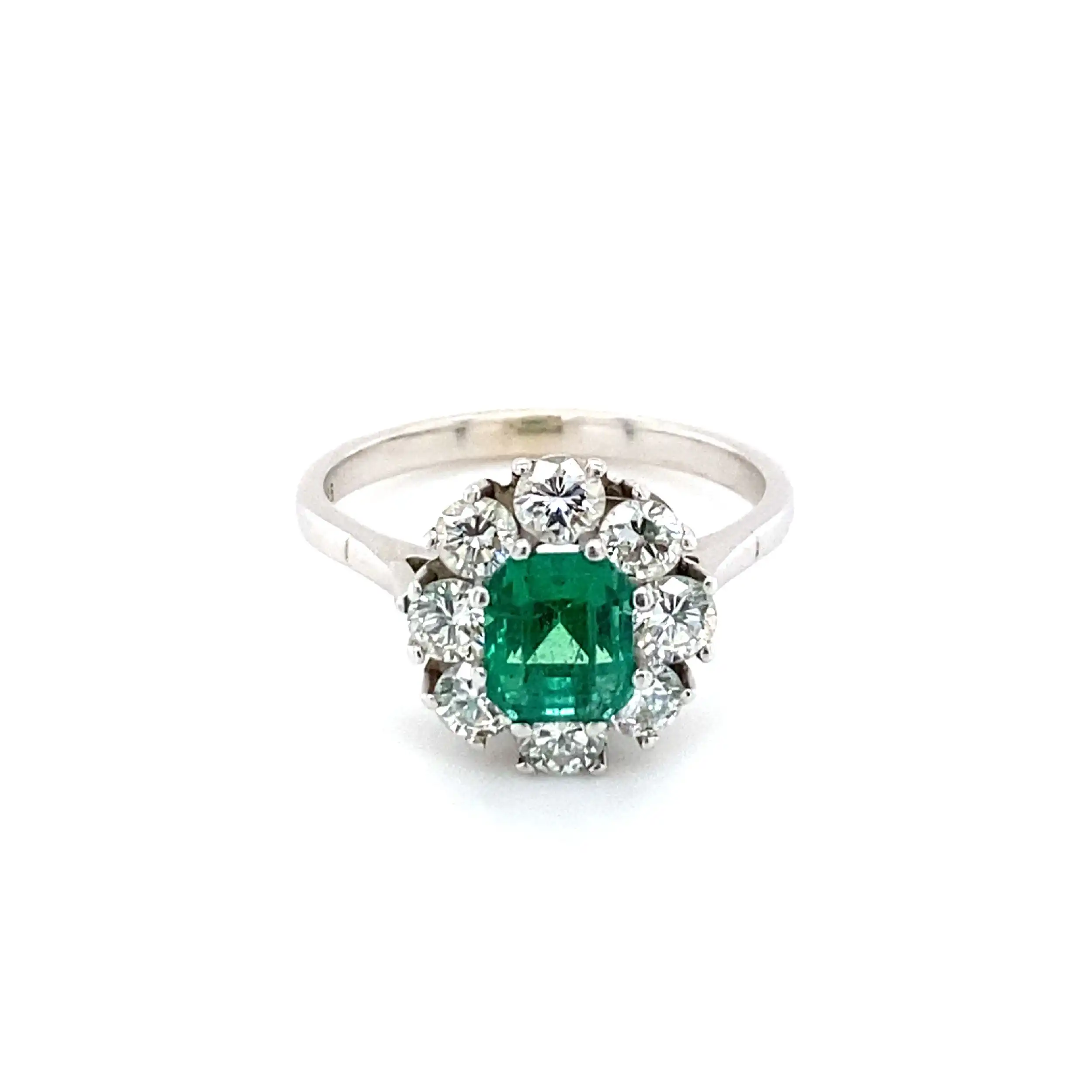 Ring Weißgold mit Brillanten und Smaragd Ring Weißgold mit Brillanten und Smaragd