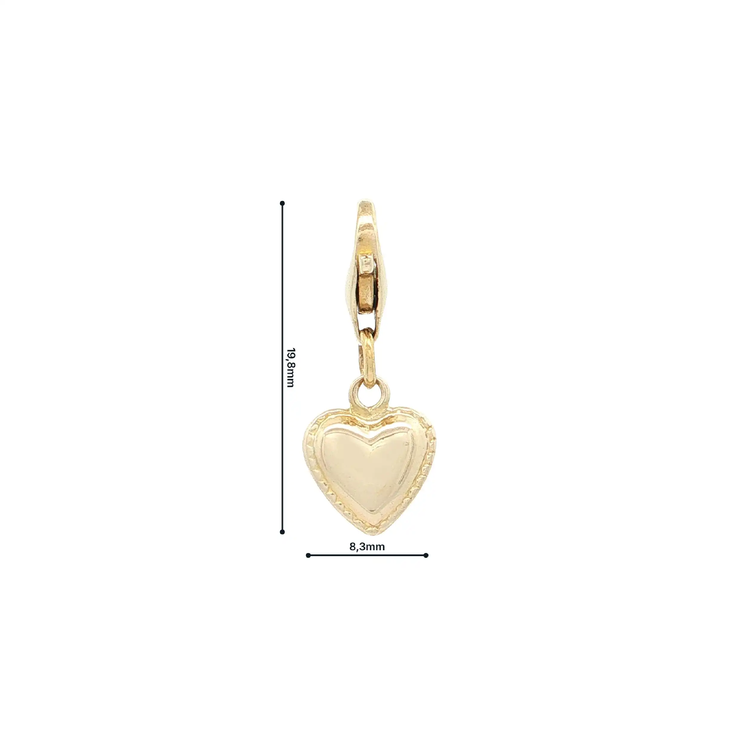 Anhänger / Charm mit Karabinerverschluss Gelbgold Herz