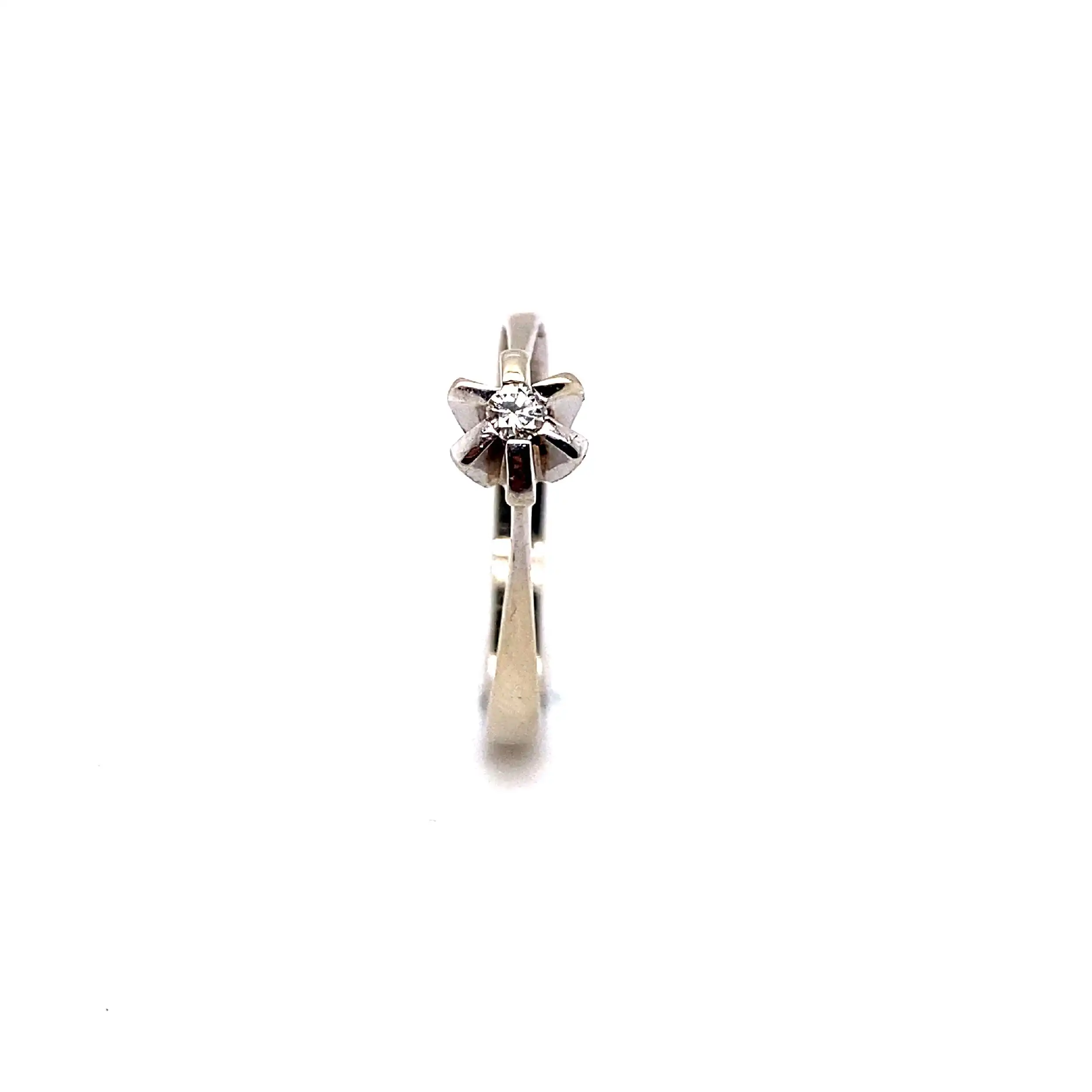 Ring Weißgold mit Brillant, graviert mit 0,07ct
