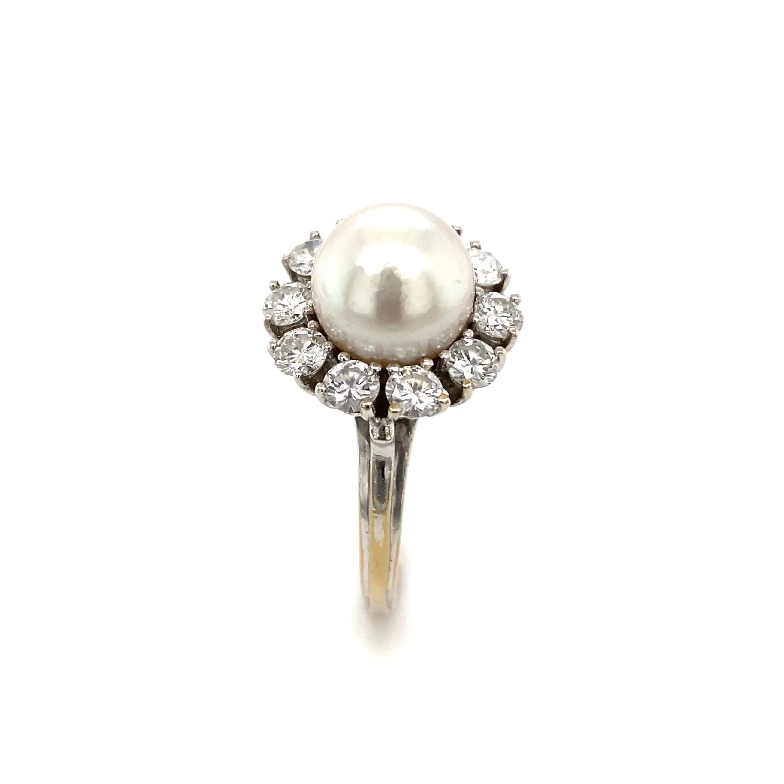 Ring Weißgold mit Perle & Brillanten Ring Weißgold mit Perle & Brillanten