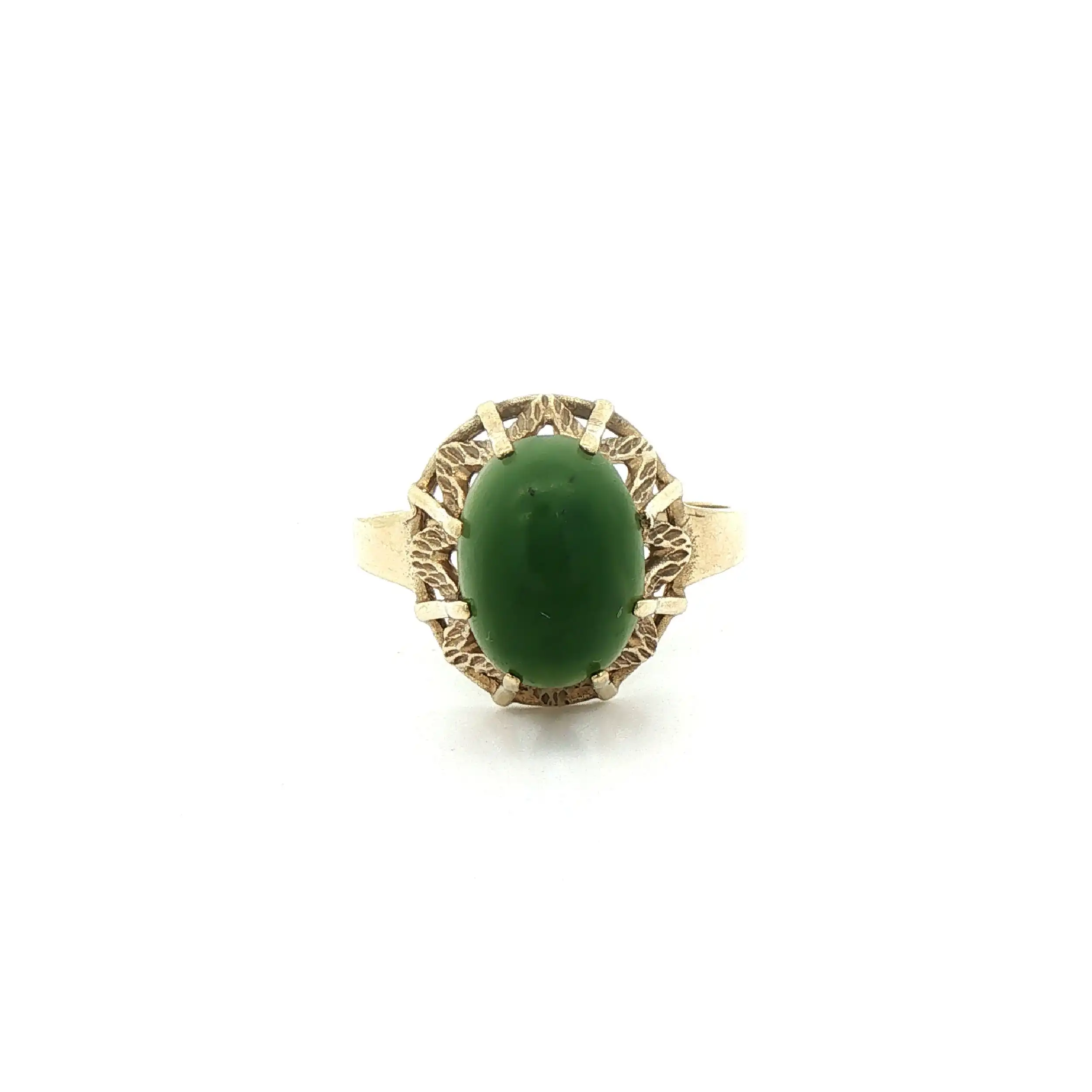 Ring Gelbgold mit Jade Stein