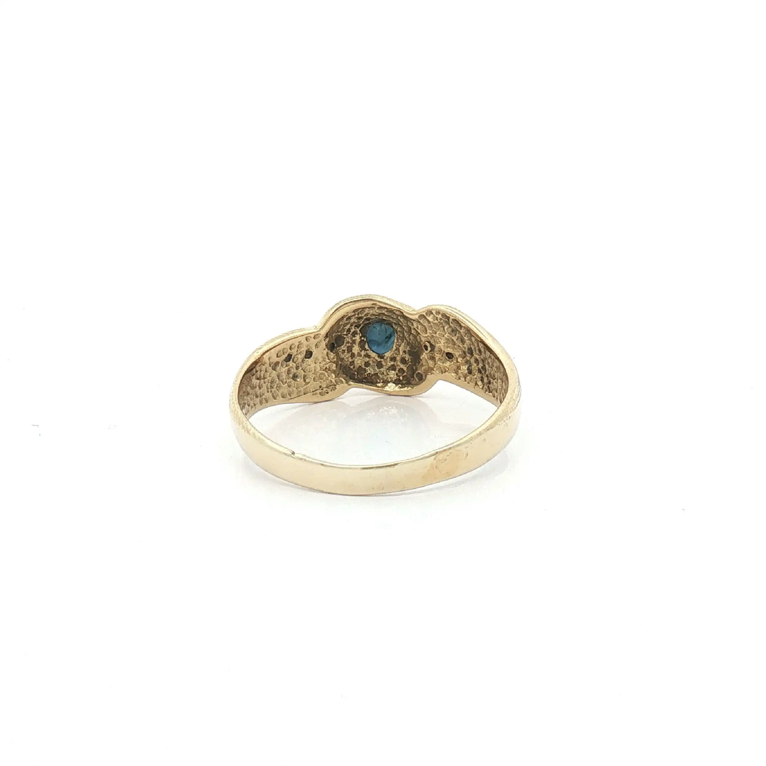 Ring Bicolor mit Diamanten und Saphir
