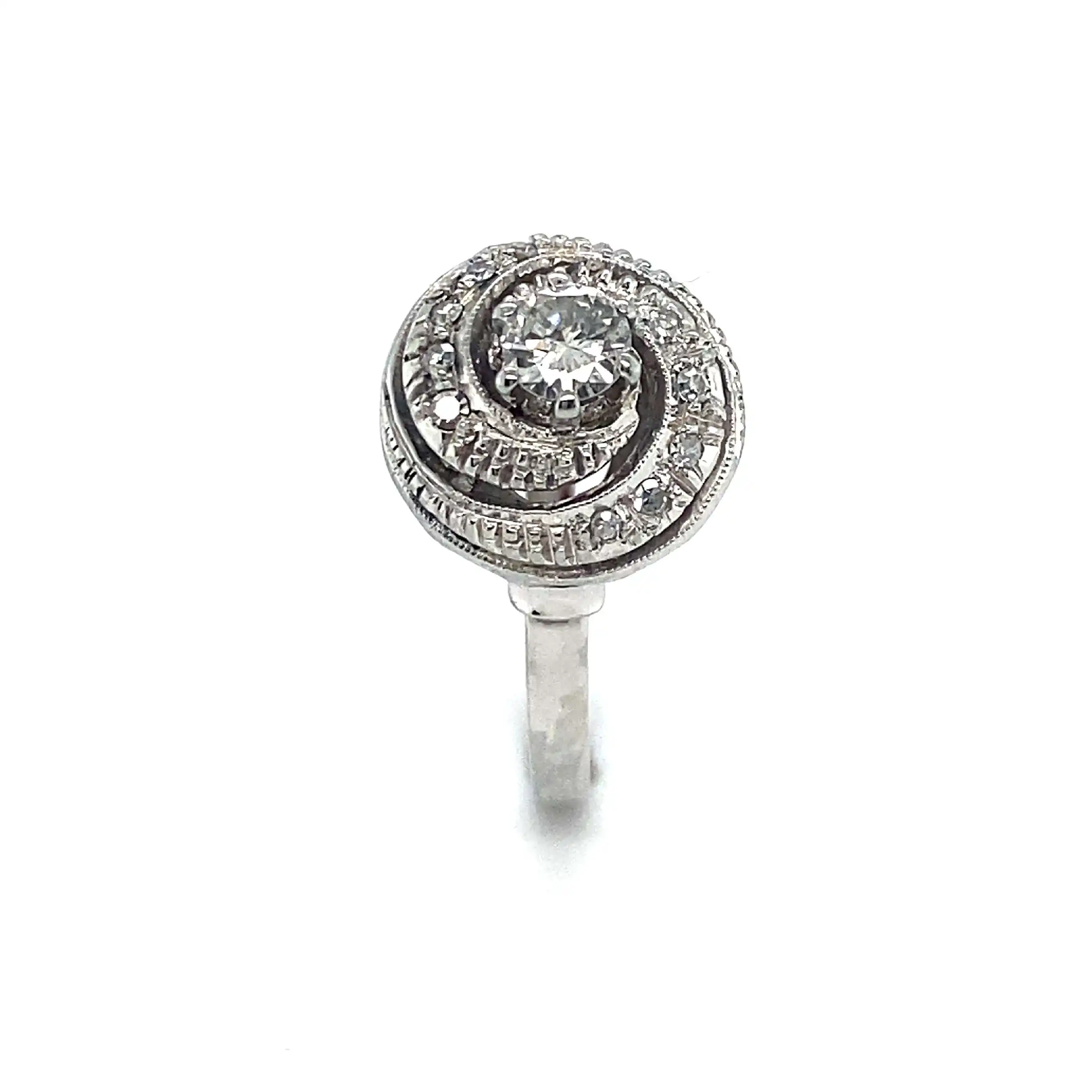Ring Weißgold mit Brillant und Diamanten Ring Weißgold mit Brillant und Diamanten