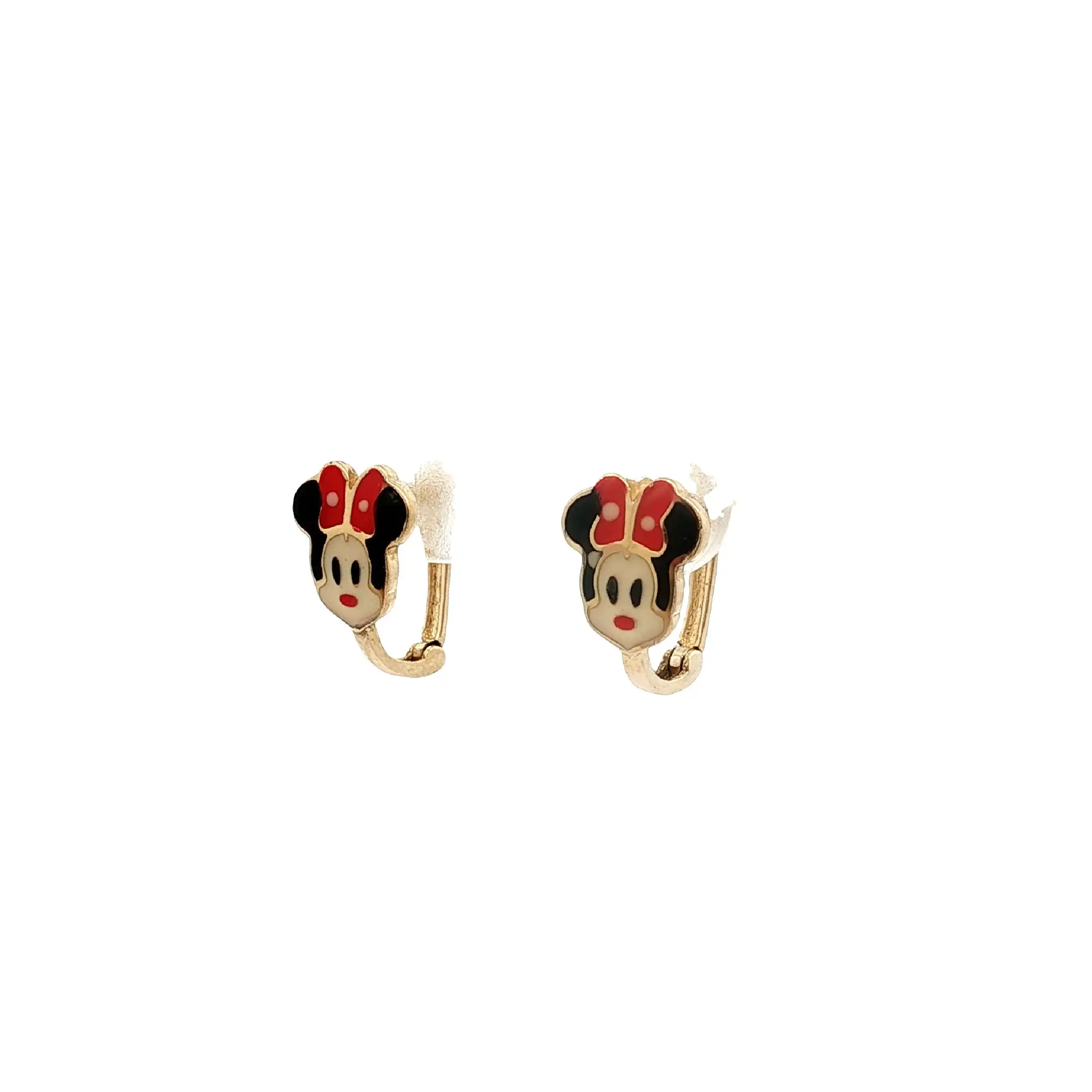 Kinderohrringe Gelbgold mit Emaille "Minnie Mouse"