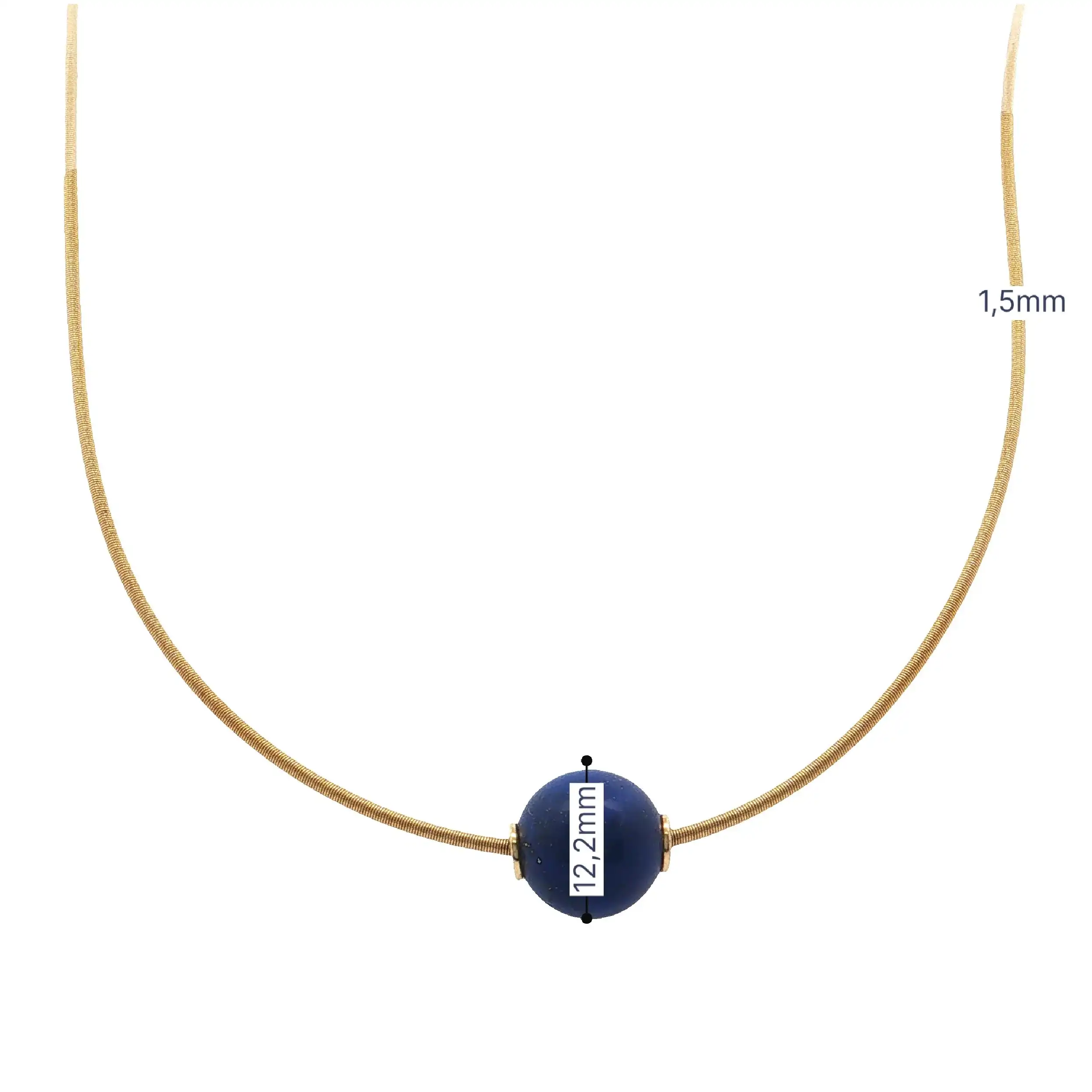 Niessing Schnur Gelbgold mit Lapislazuli Kugel
