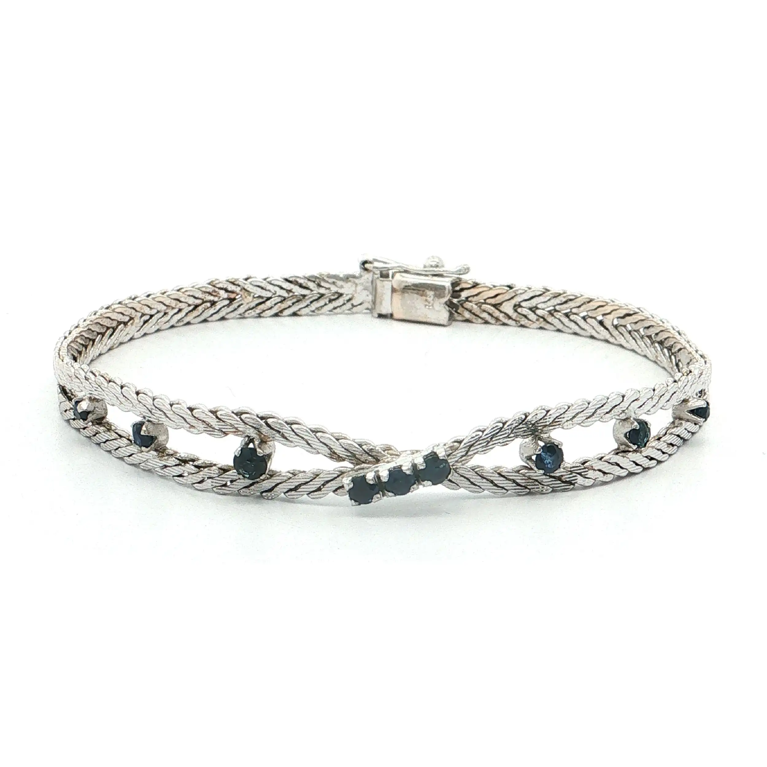 Armband Weißgold mit Saphiren