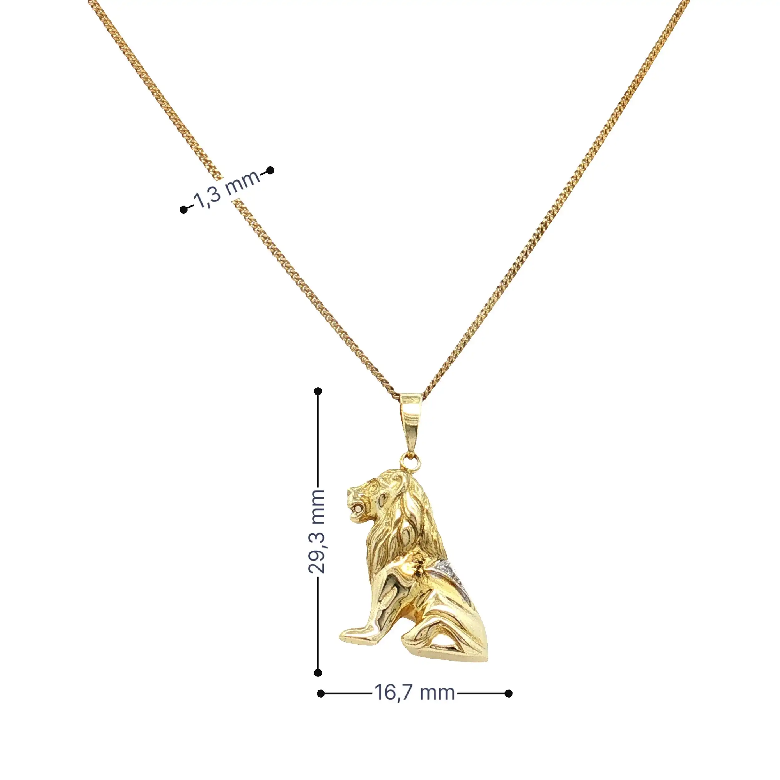 Kette Gelbgold mit Anhänger Löwe Kette Gelbgold mit Anhänger Löwe