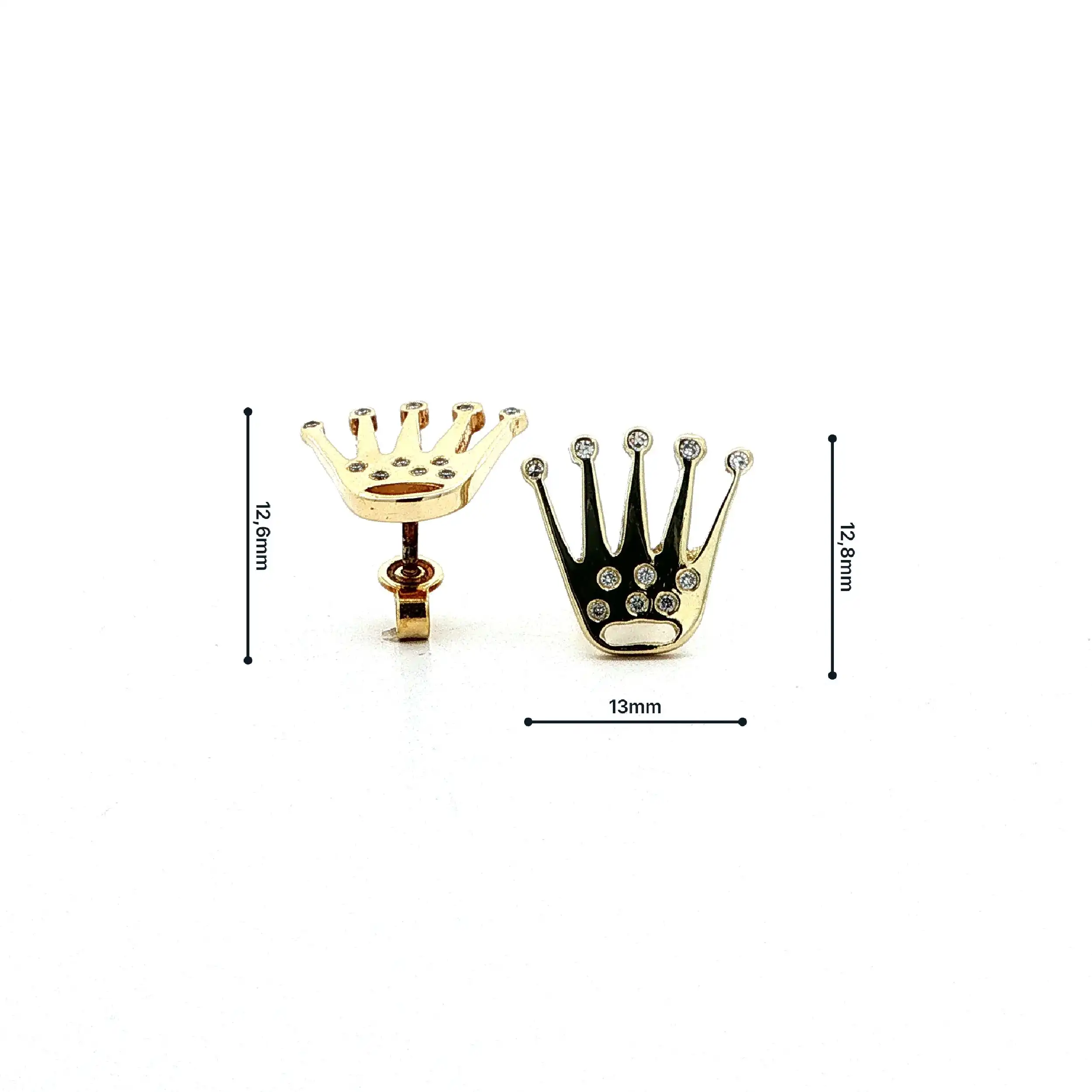 Ohrstecker Gelbgold Krone mit Brillanten