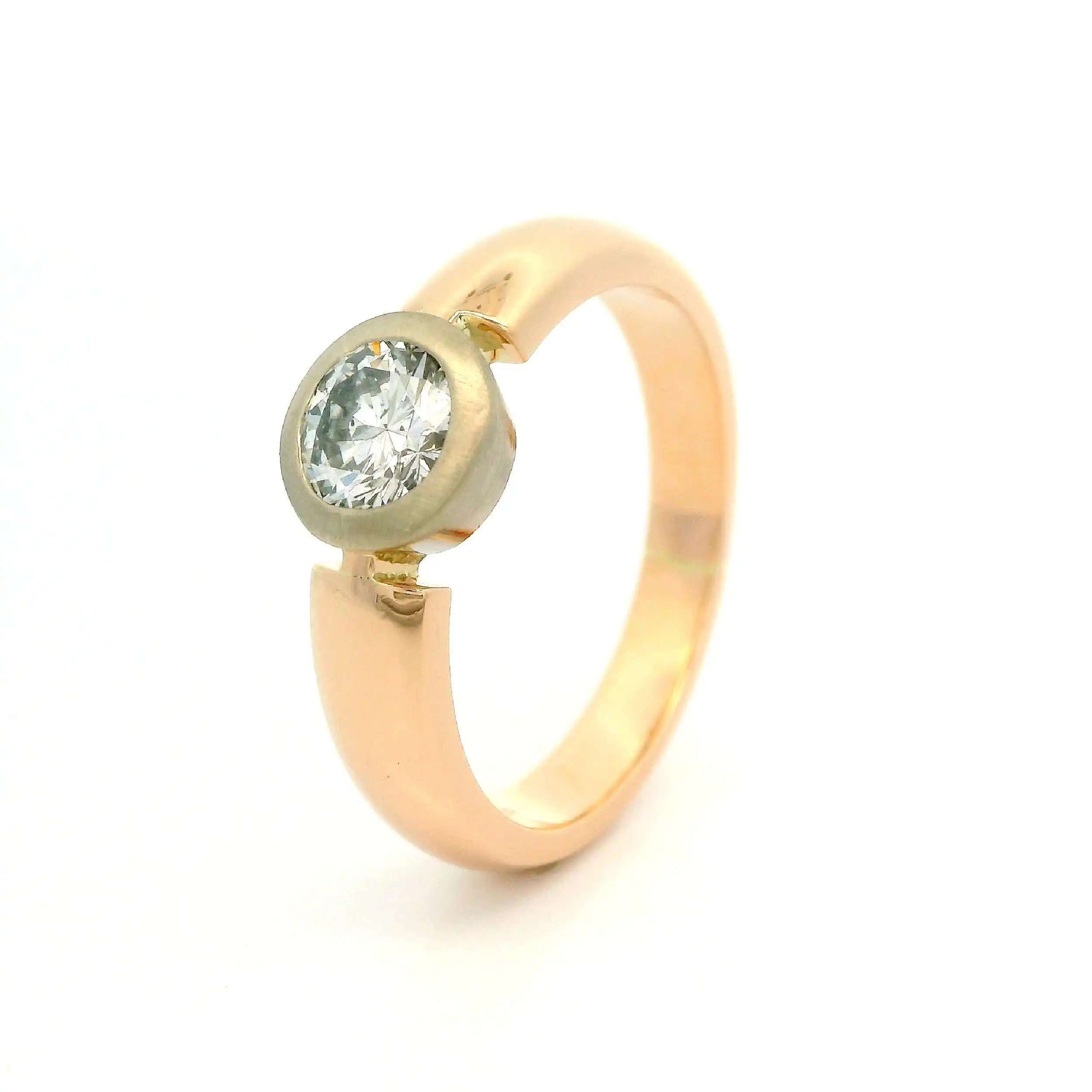 Solitärring Bicolor mit Brillant