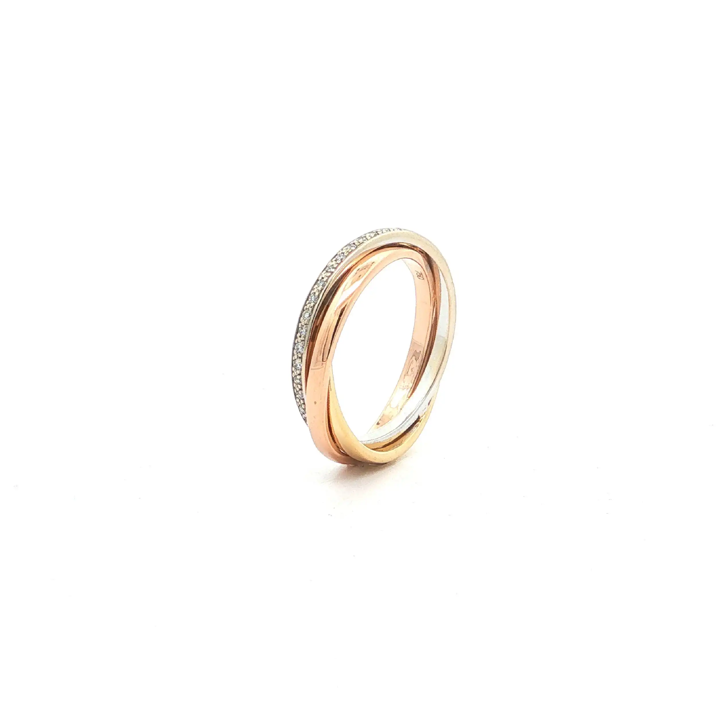 Ring Tricolor mit Brillanten 0,10ct. TW/SI Ring Tricolor mit Brillanten 0,10ct. TW/SI