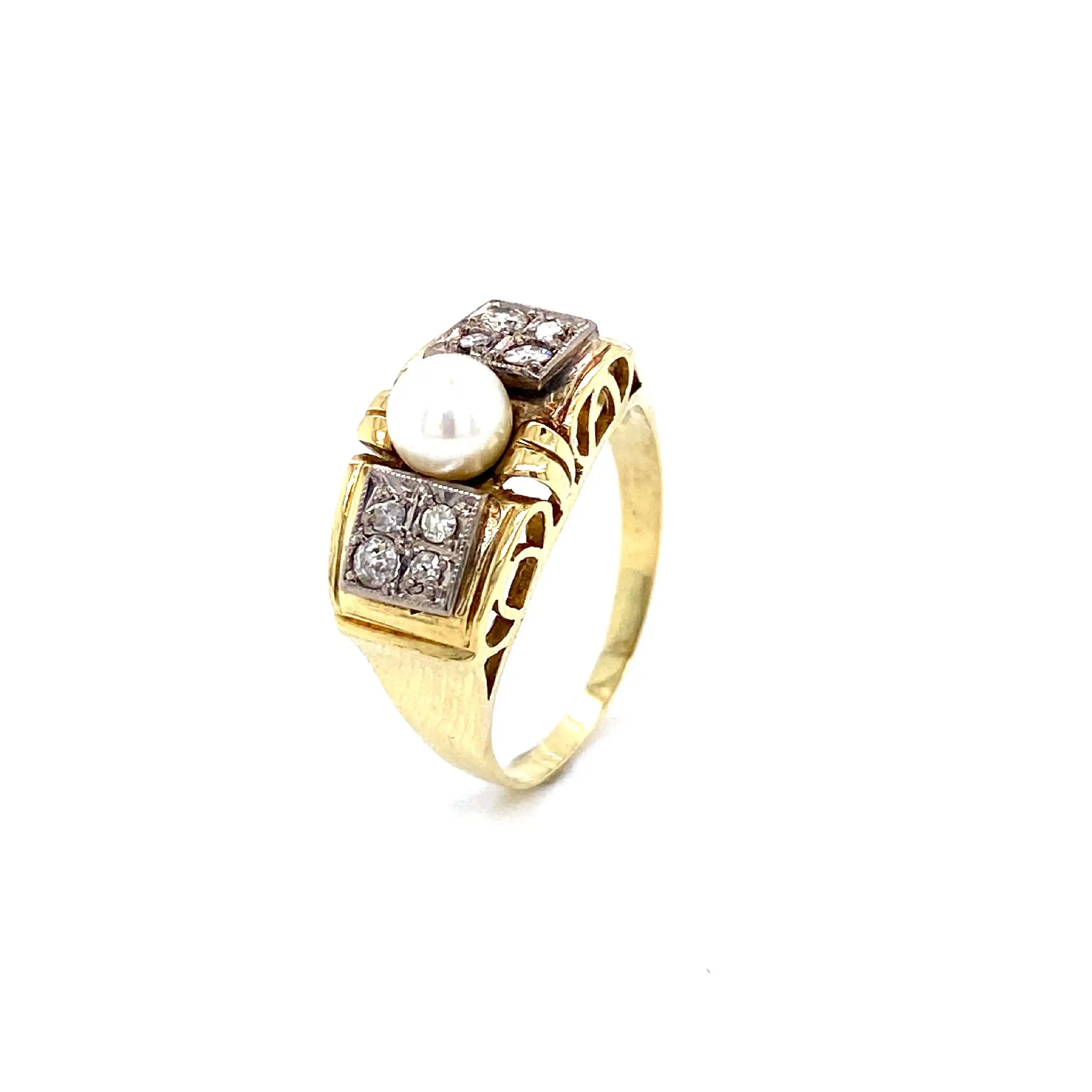 Ring Gelbgold mit Perle Ring Gelbgold mit Perle