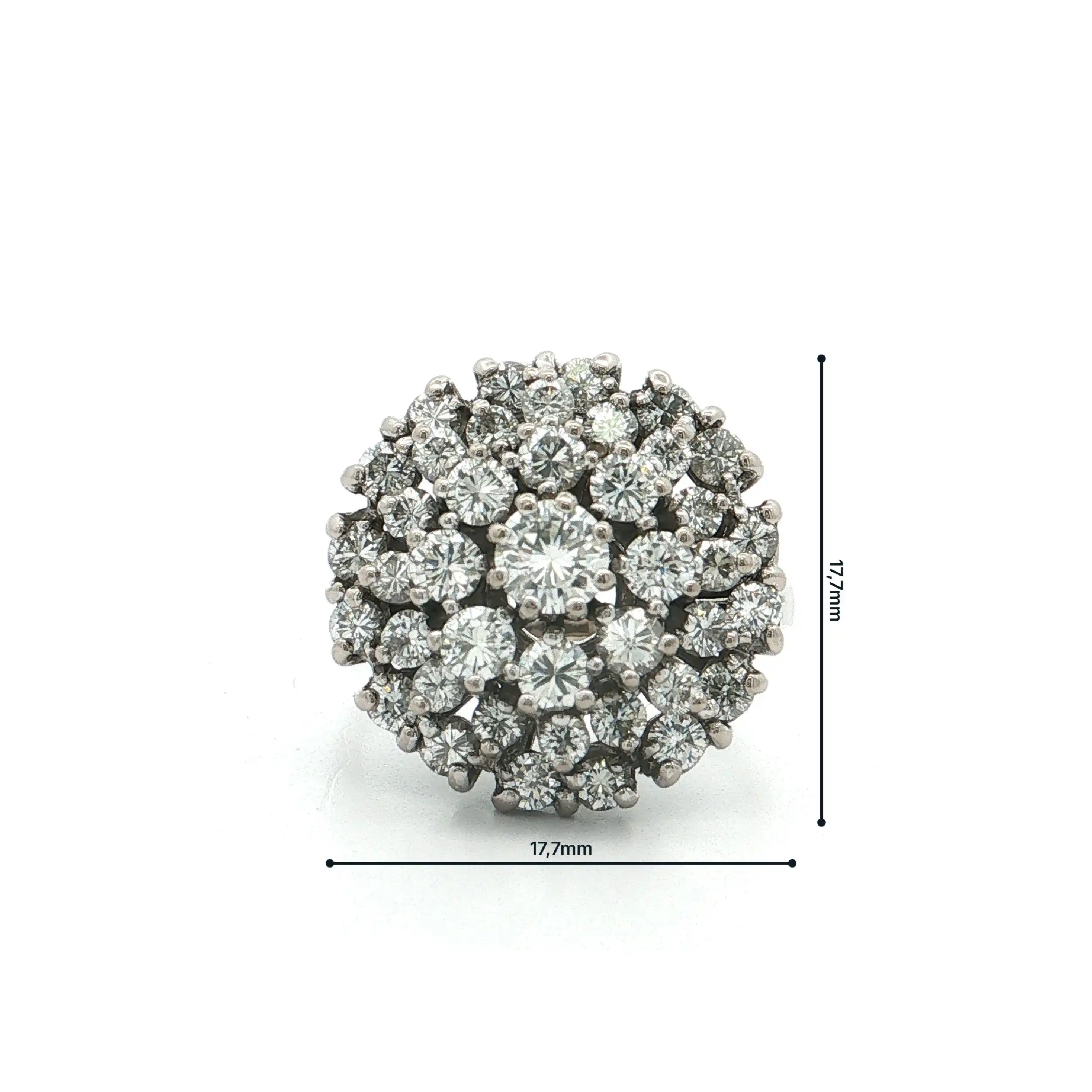 Ring Weißgold mit Brillanten, graviert mit 2ct