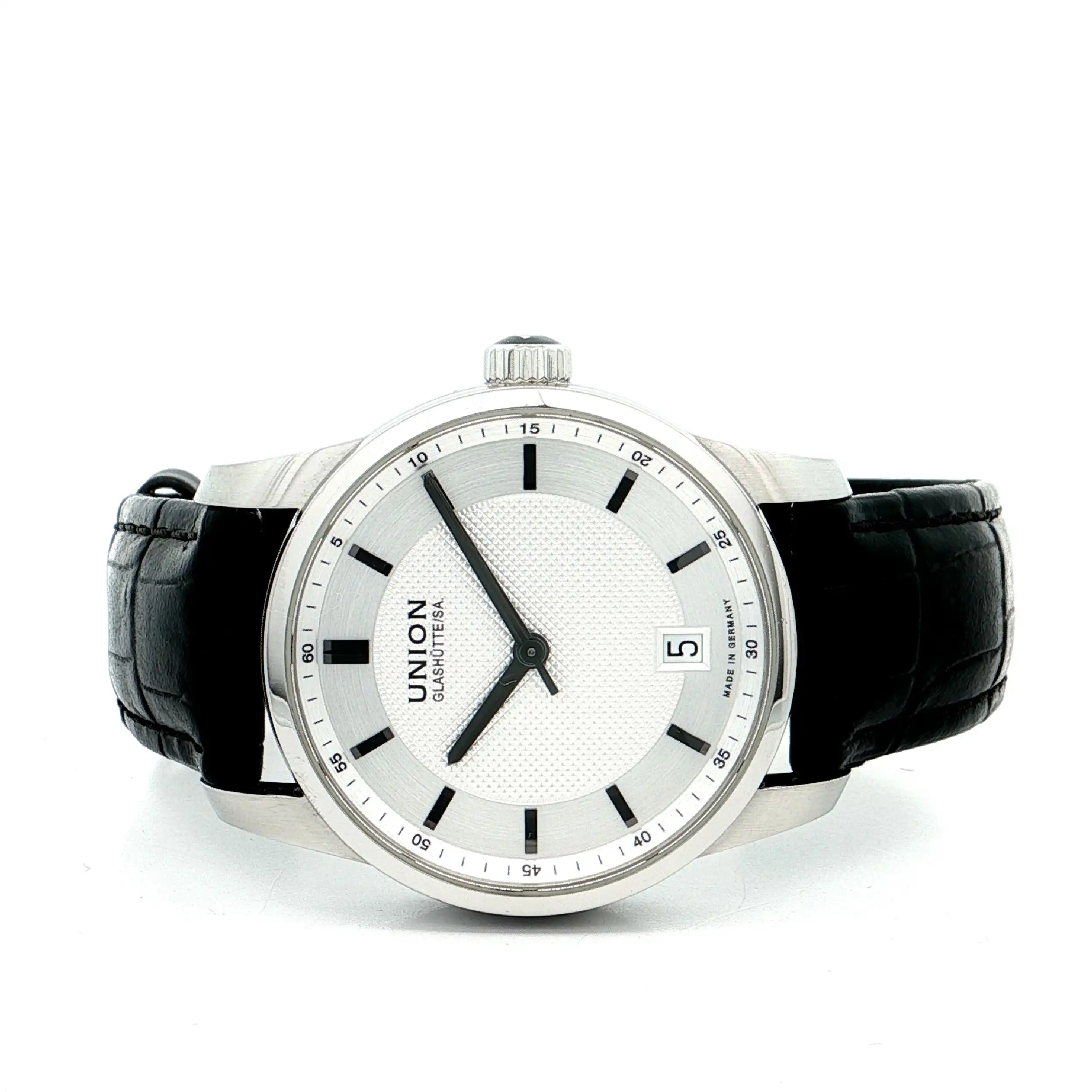 Damenuhr Union Glashütte Seris Date Referenz D004.407A Full Set mit Stahlband