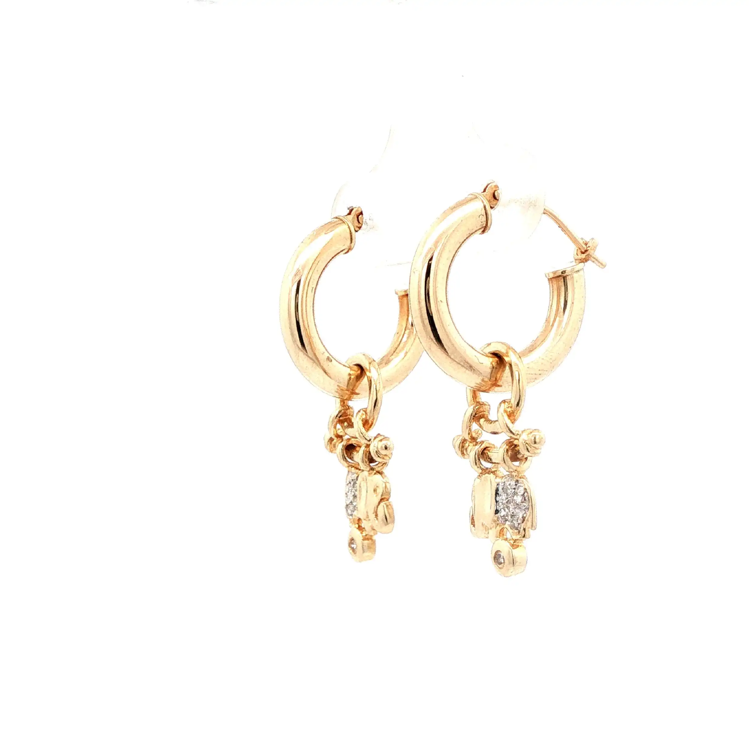 Creolen Gelbgold Elefant mit Zirkonia