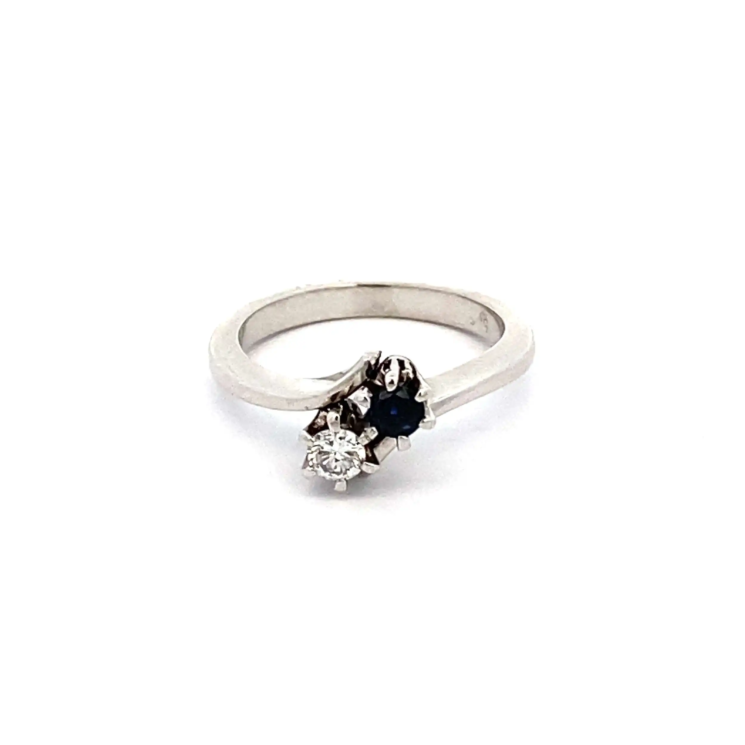 Ring Weißgold mit Saphir und Brillant Ring Weißgold mit Saphir und Brillant