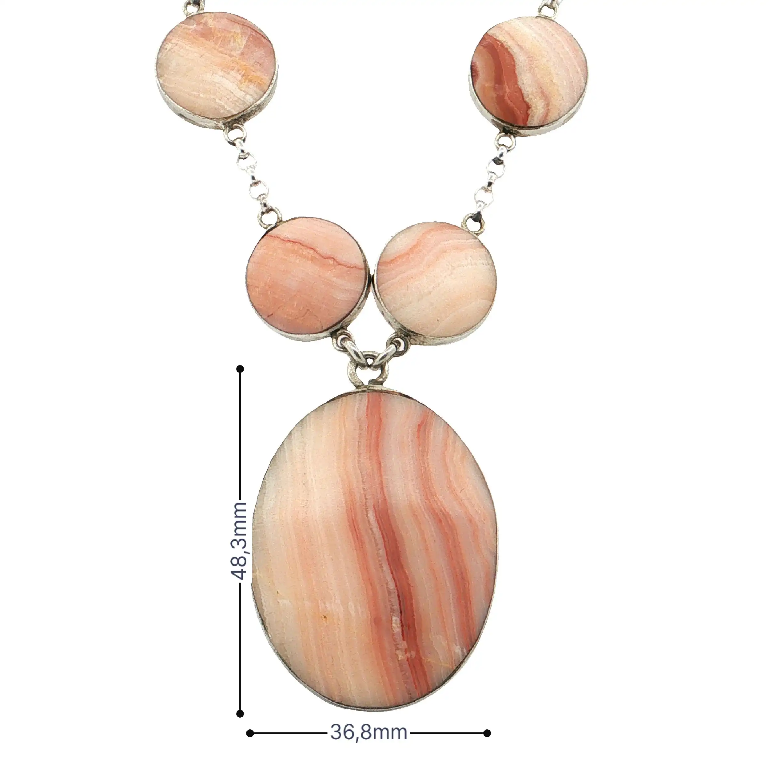 Collier Silber mit Rhodochrosit Collier Silber mit Rhodochrosit