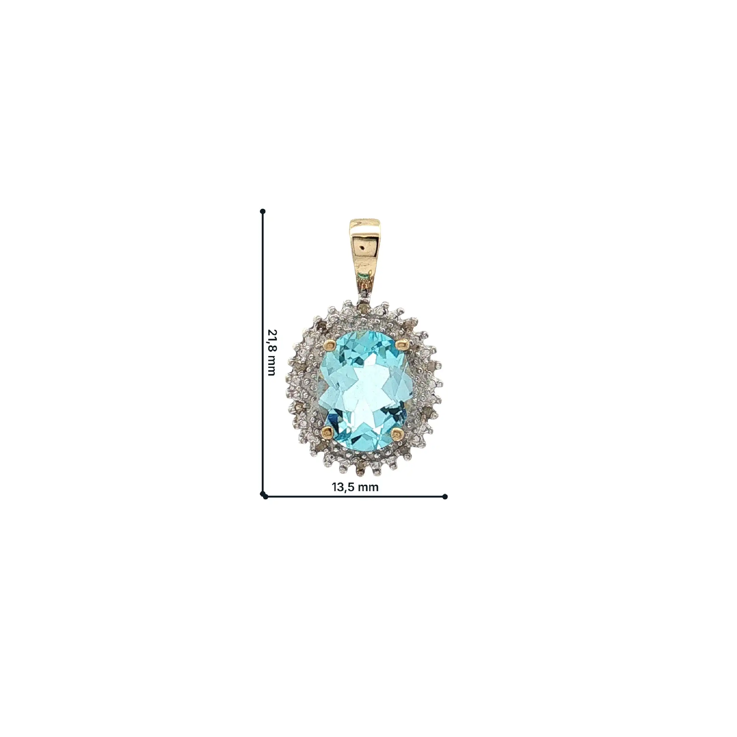 Anhänger Bicolor mit Blautopas und Diamanten