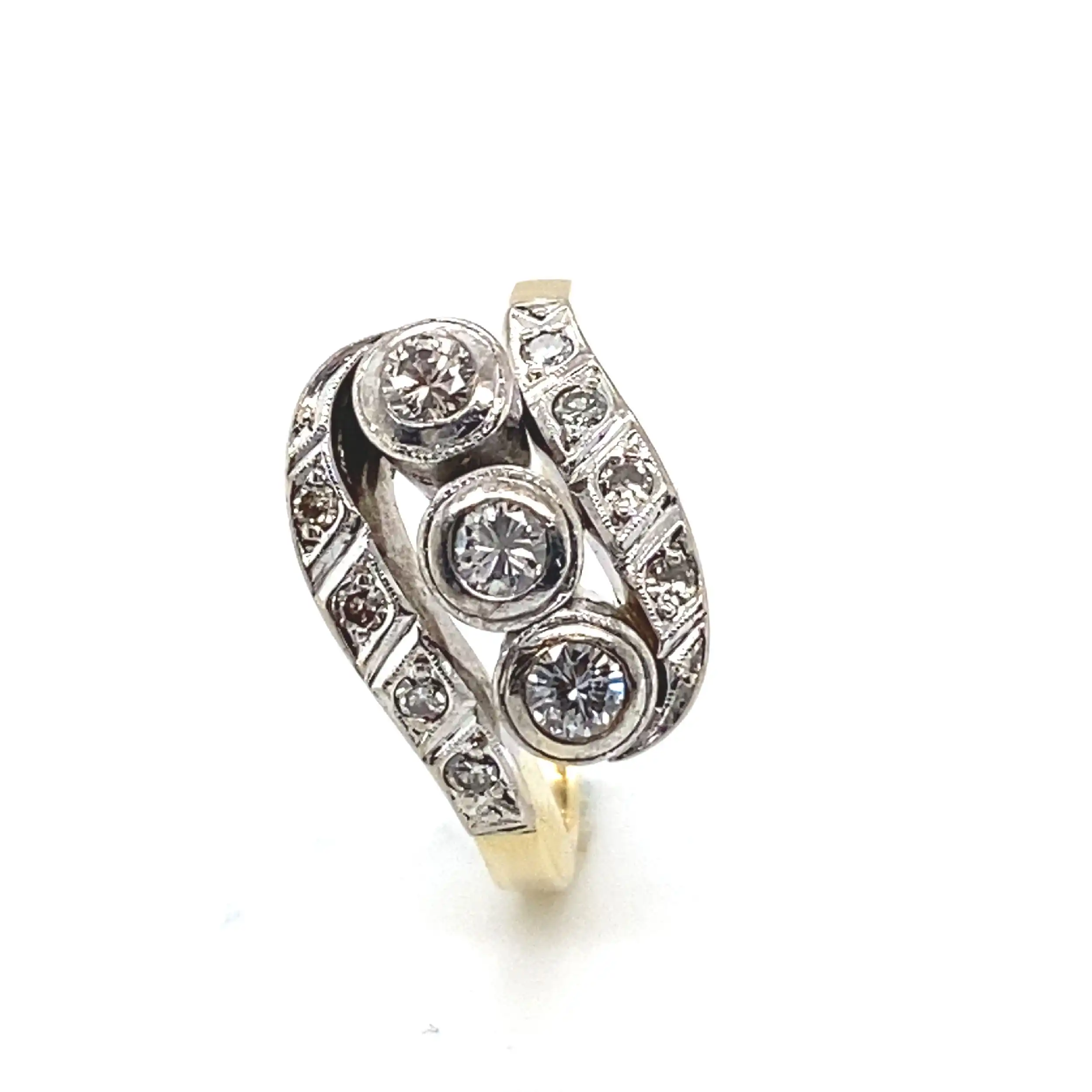 Ring bicolor Artdeco mit Brillanten Ring bicolor Artdeco mit Brillanten