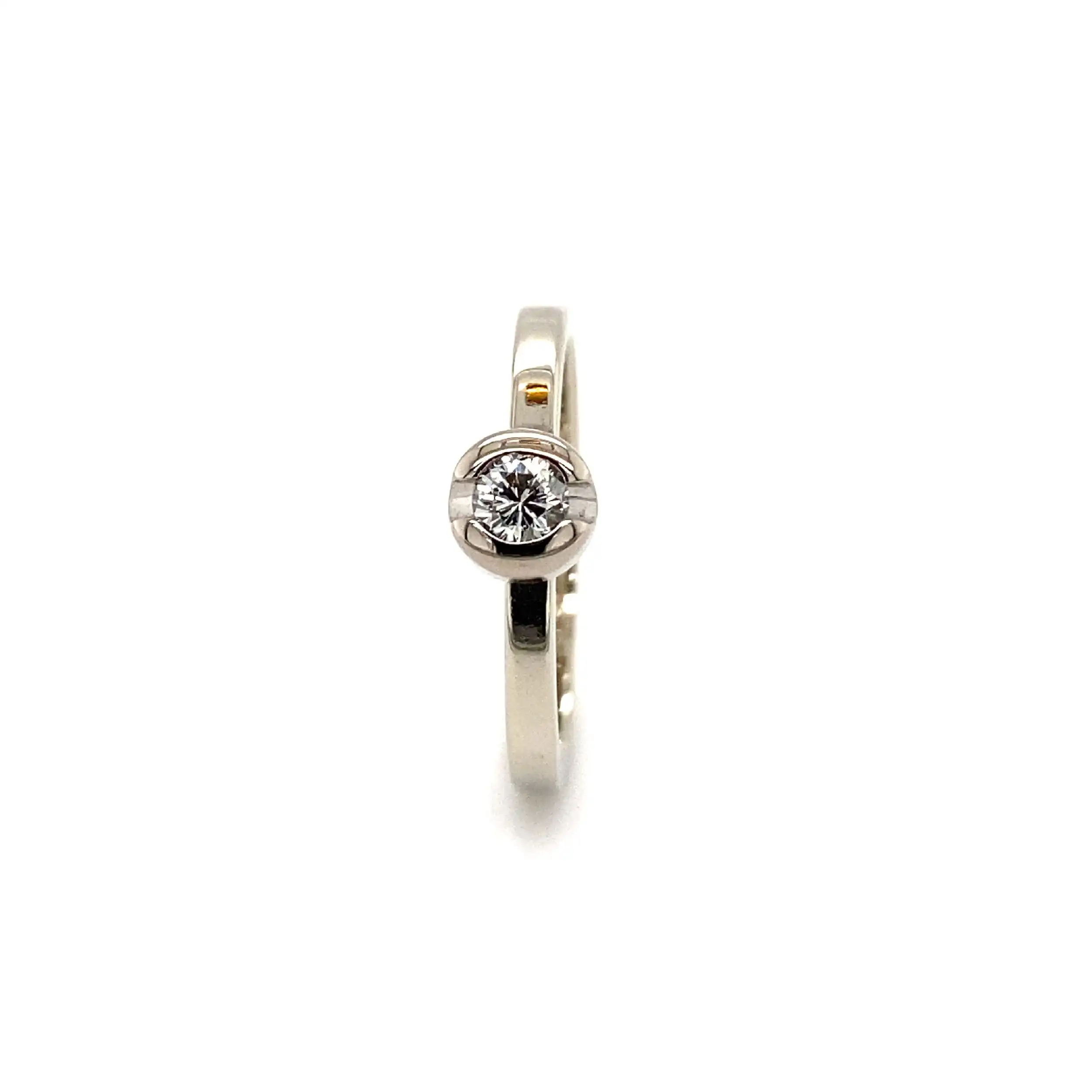 Ring Weißgold mit Brillant, graviert mit 0,16ct. W/SI