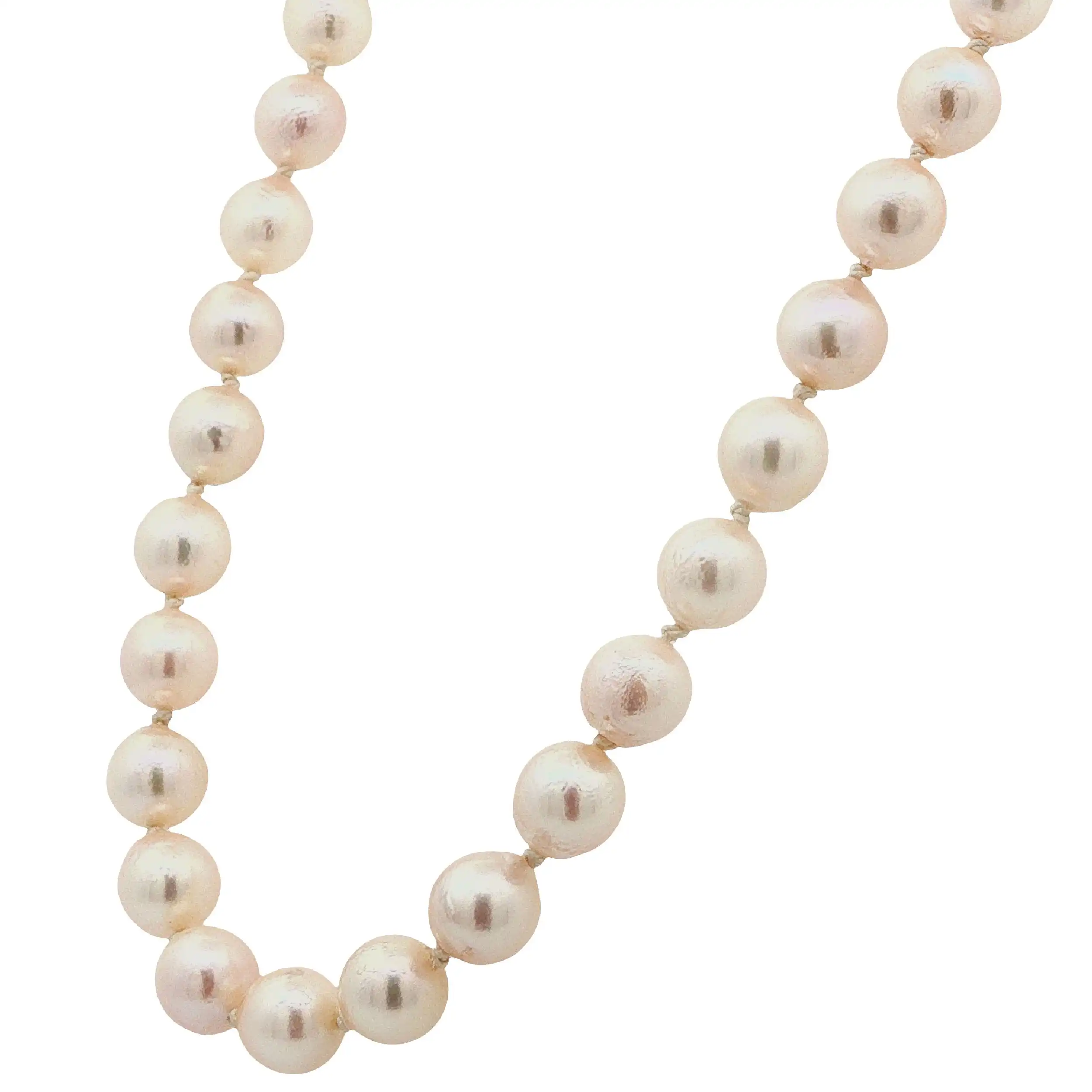 Perlenkette mit Goldschließe & Diamanten Perlenkette mit Goldschließe & Diamanten
