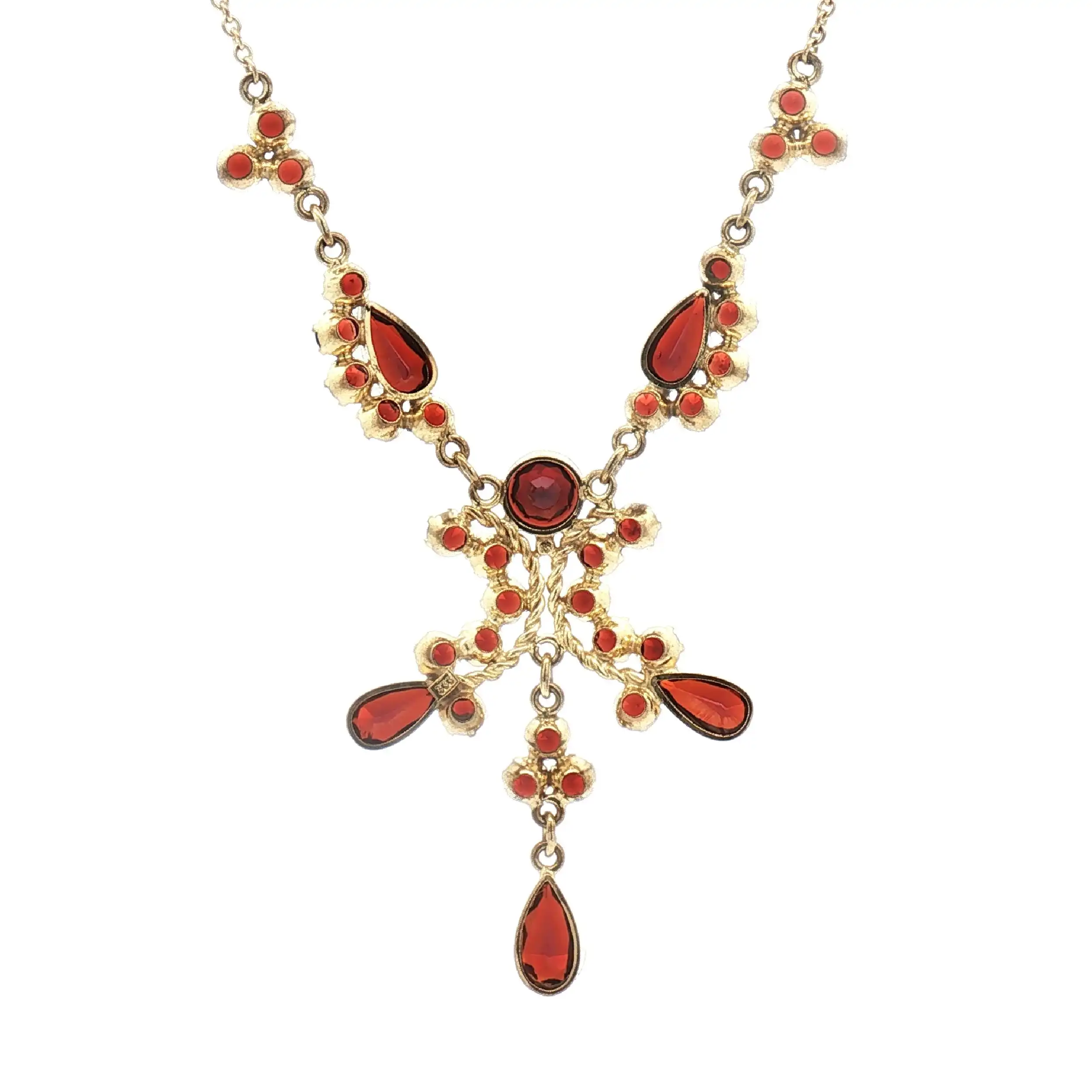 Collier Gelbgold mit Granat