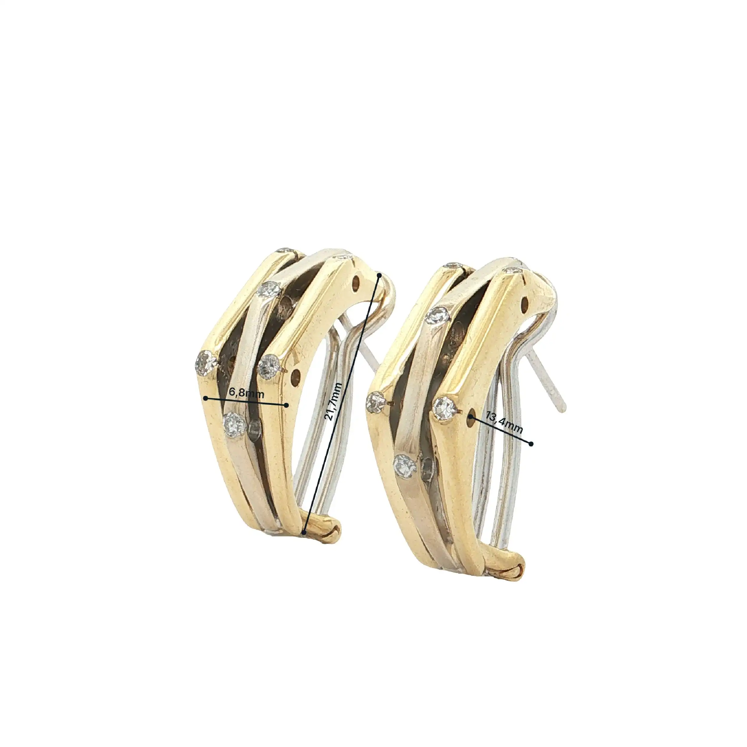 Ohrringe Bicolor mit Diamanten Ohrringe Bicolor mit Diamanten