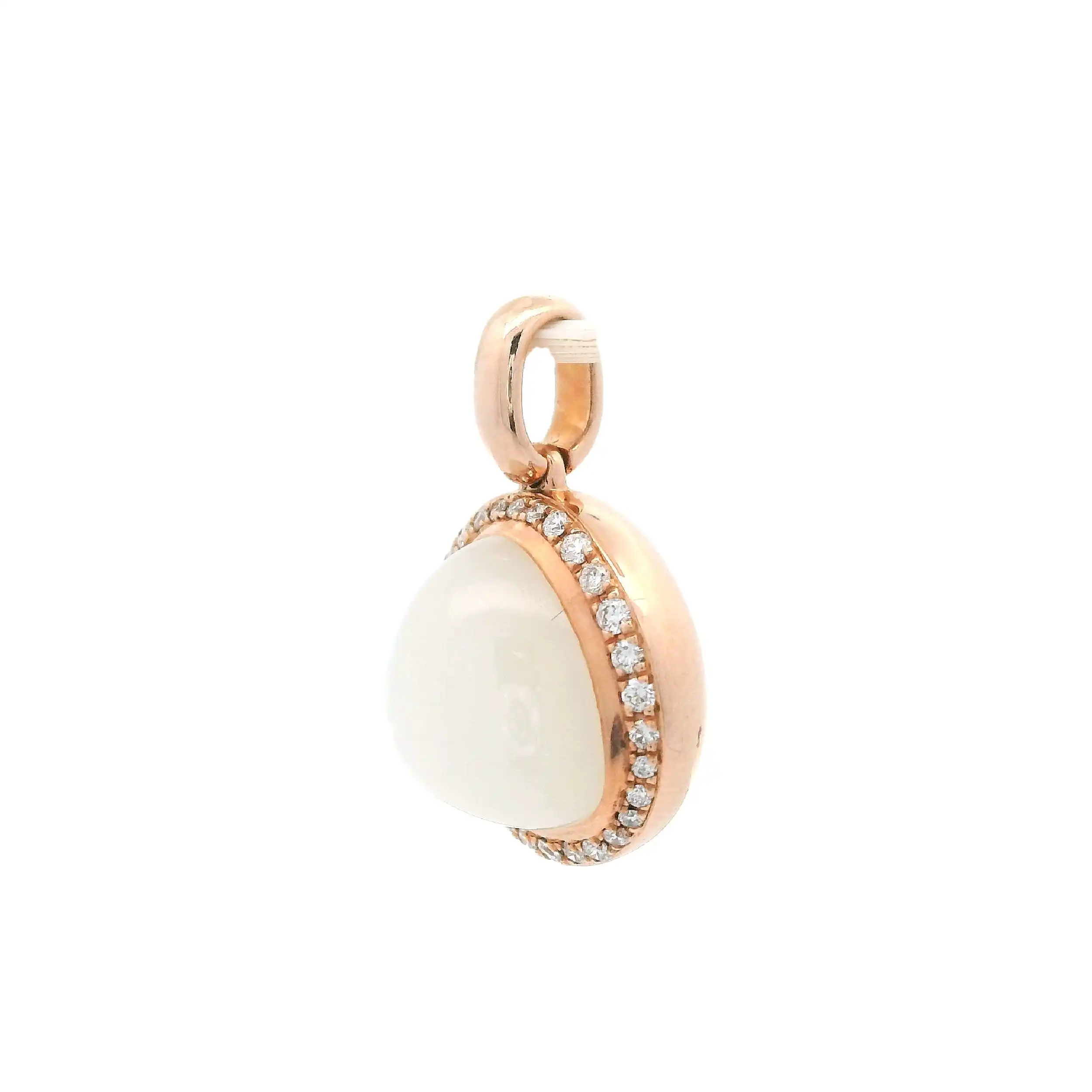 Anhänger Roségold mit Brillanten und Mondstein Cabochon