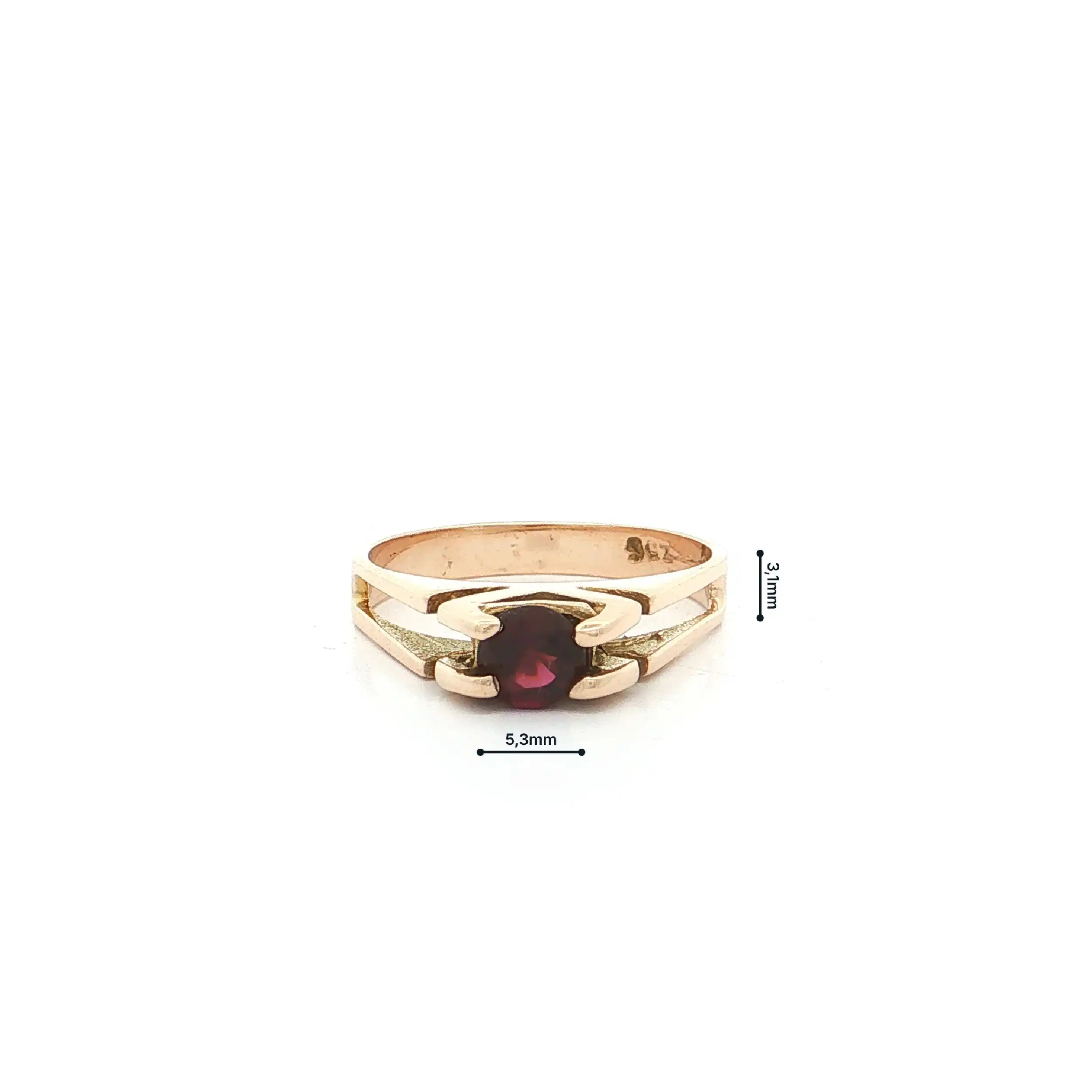 Ring Gelbgold mit rotem Farbstein Ring Gelbgold mit rotem Farbstein