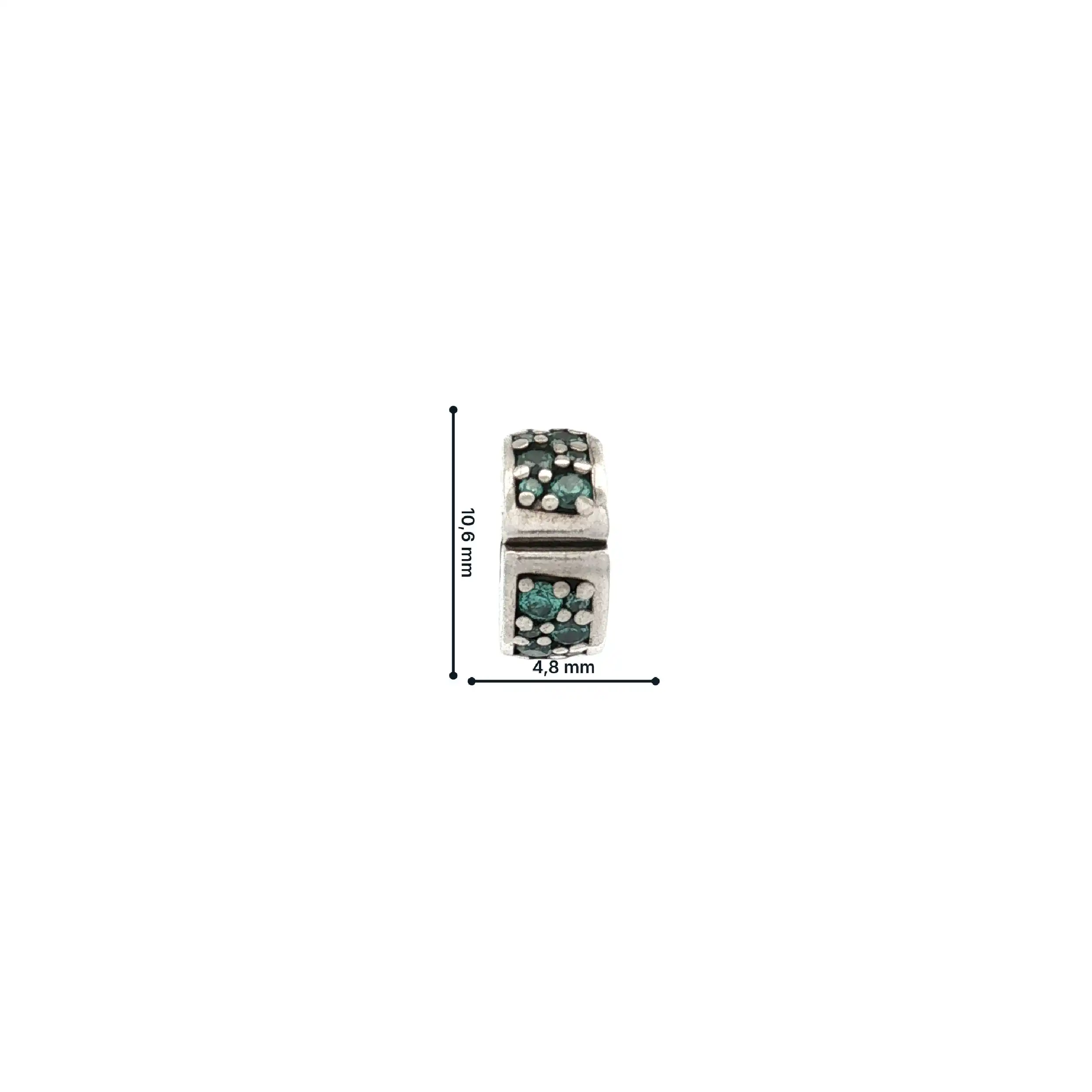 Charm Pandora Clear Pave Clip blau Stopper