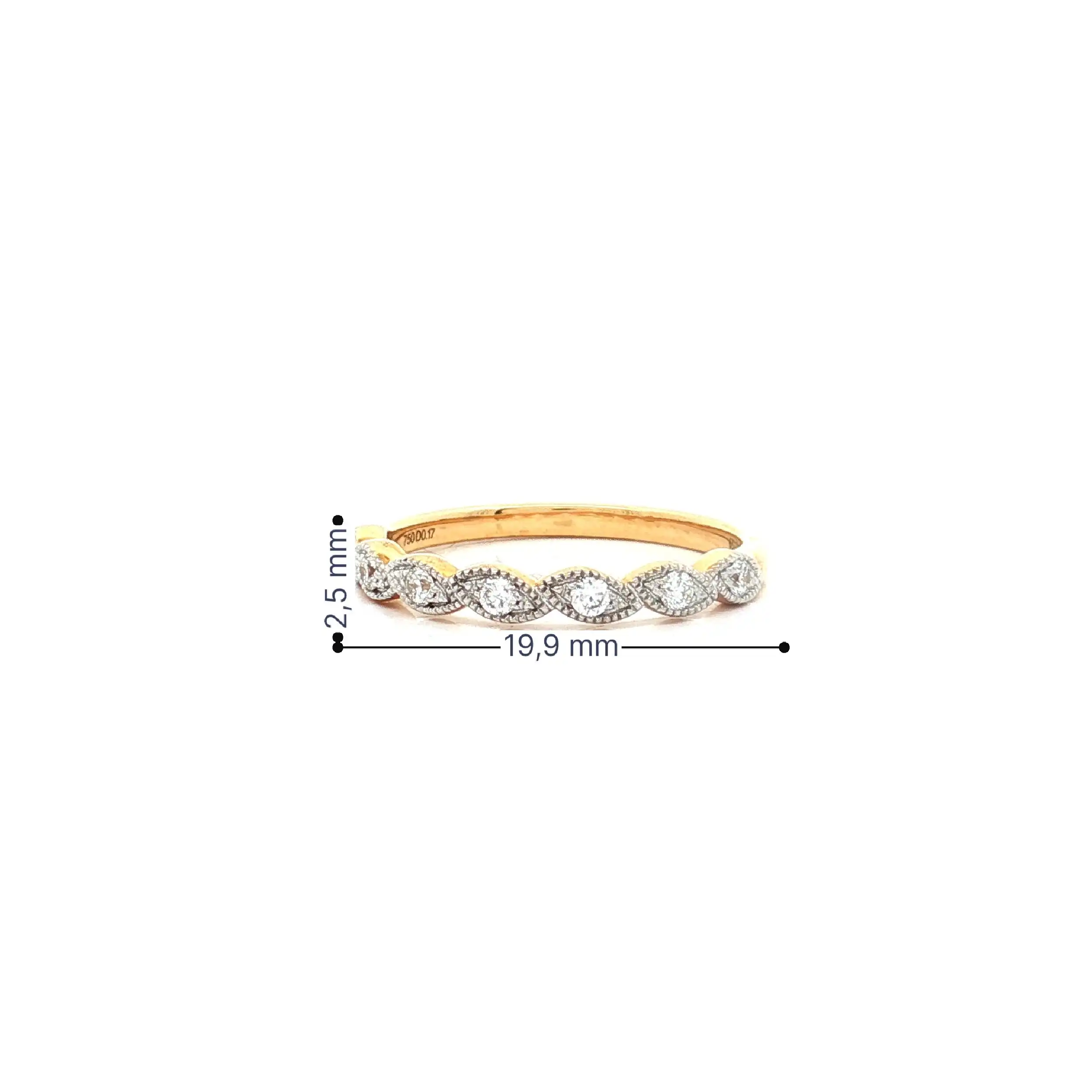 Halbmemoryring Bicolor mit Brillanten Halbmemoryring Bicolor mit Brillanten