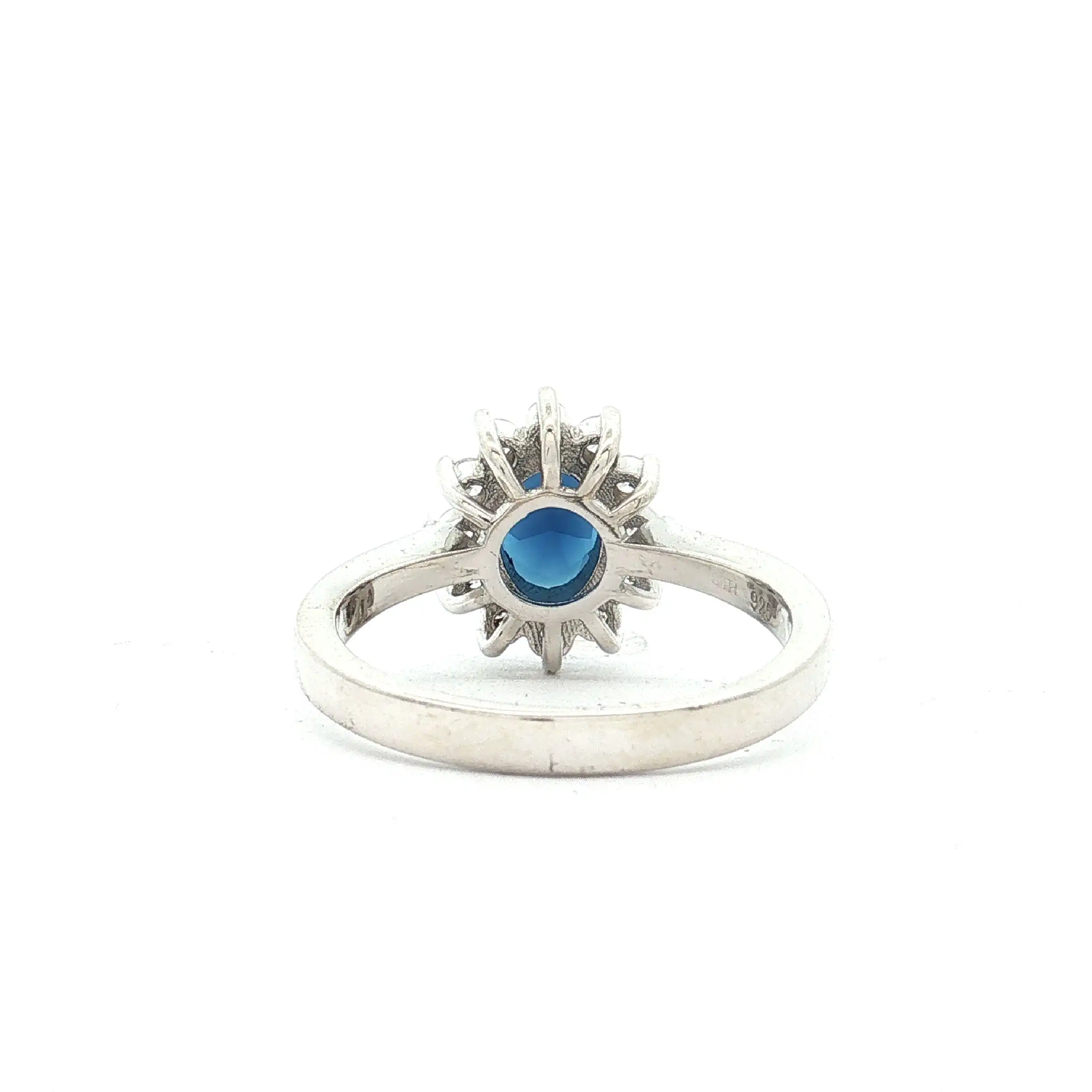 Ring Silber mit blauem Stein und Zirkonia
