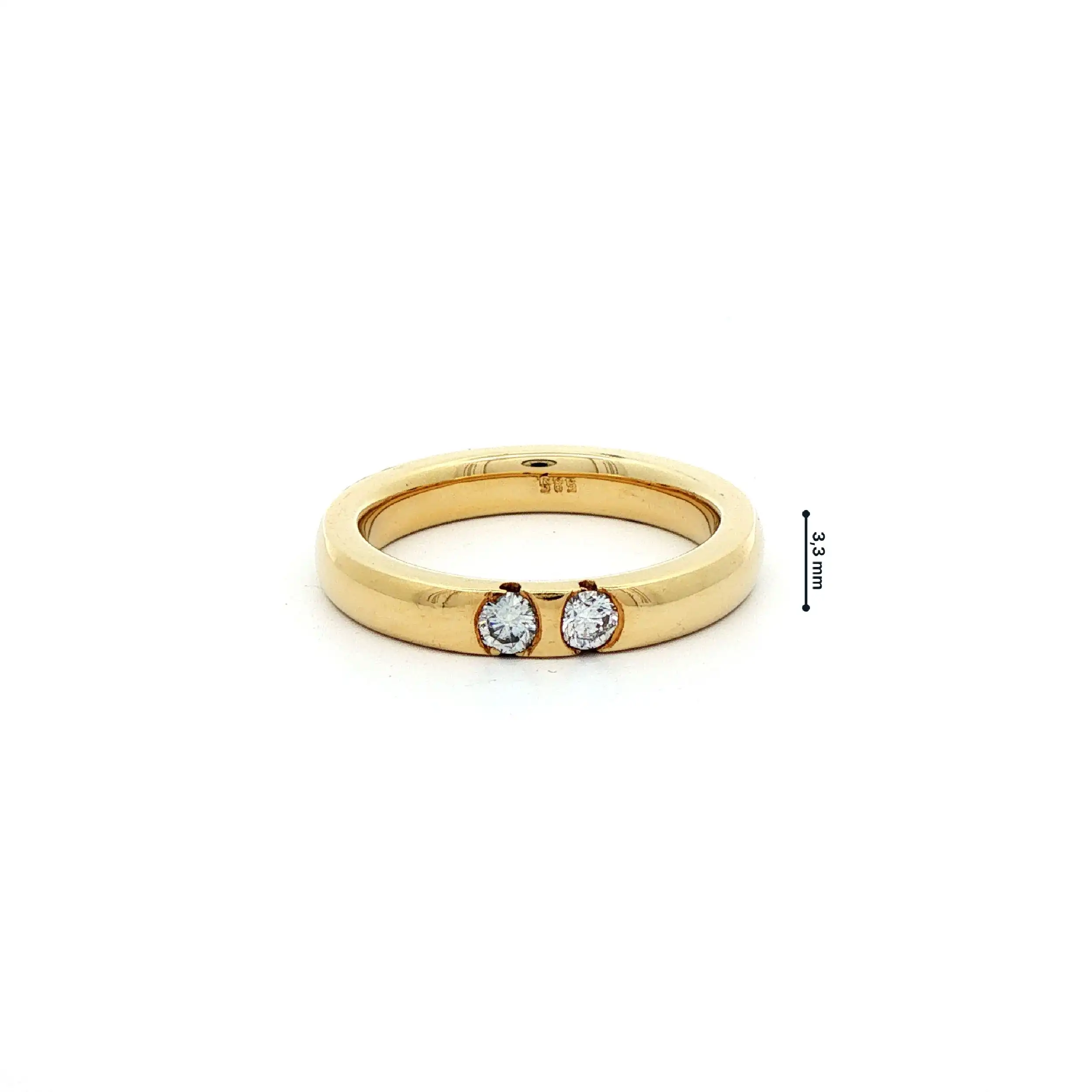 Ring Gelbgold mit 2 Brillanten