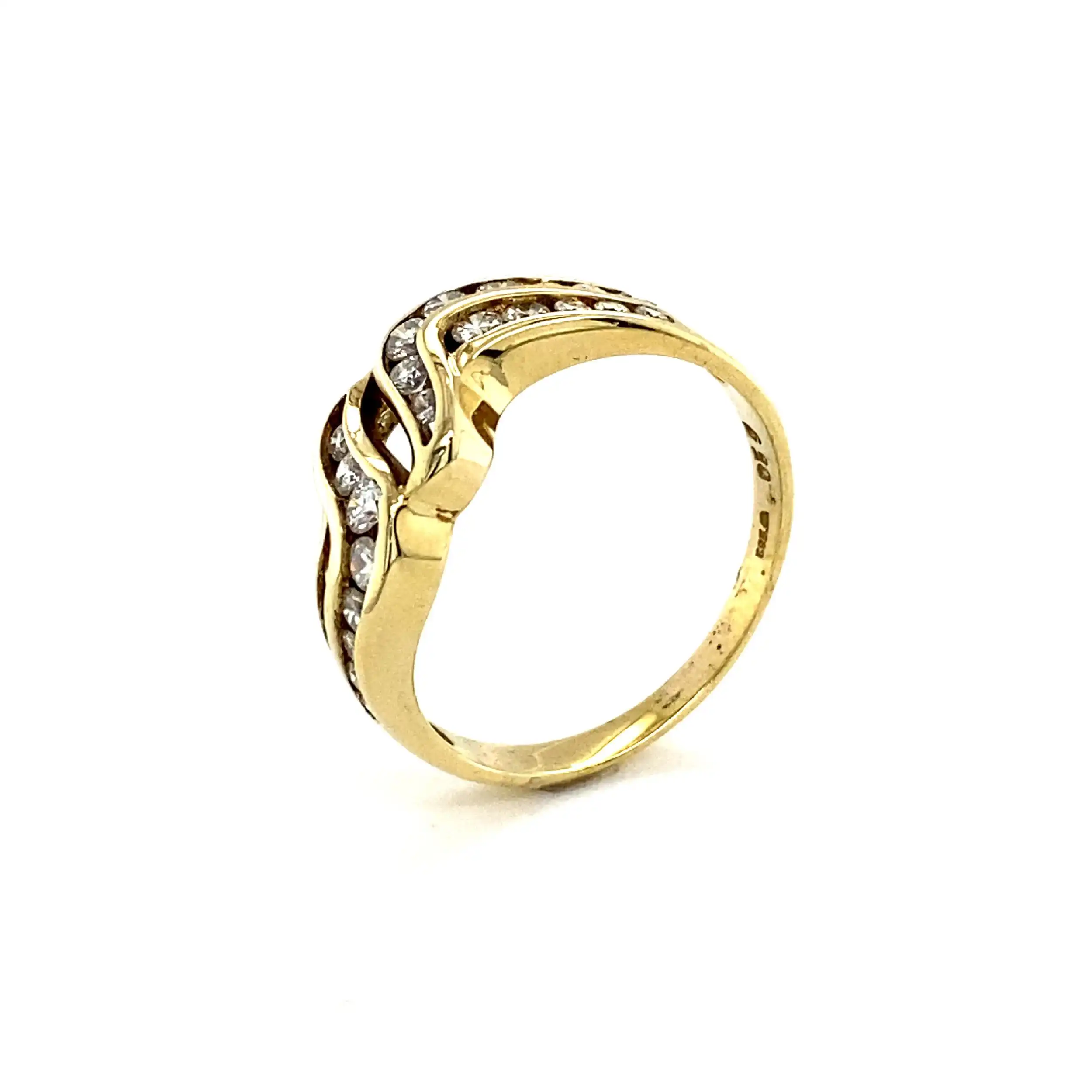 Ring Gelbgold mit Brillanten, graviert mit 0,59ct. Ring Gelbgold mit Brillanten, graviert mit 0,59ct.
