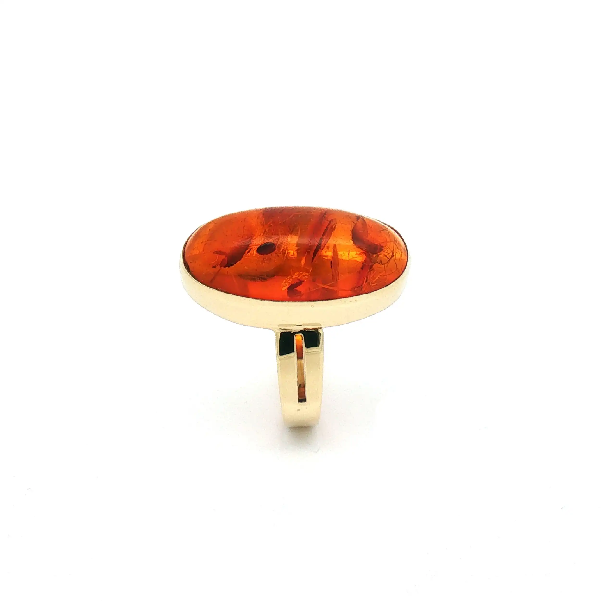 Ring Gelbgold mit Bernstein Cabochon Ring Gelbgold mit Bernstein Cabochon