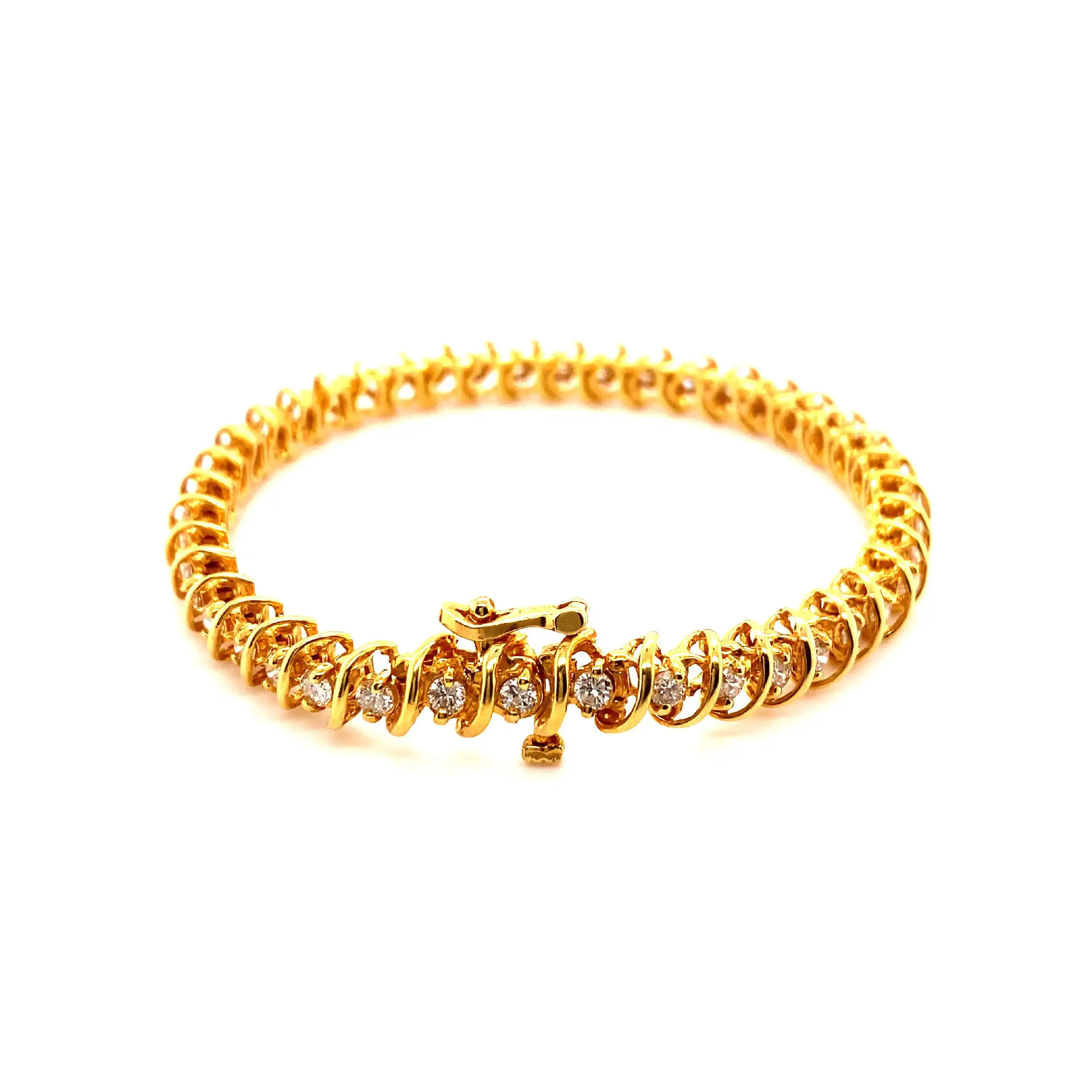Tennisarmband Gelbgold mit Brillanten