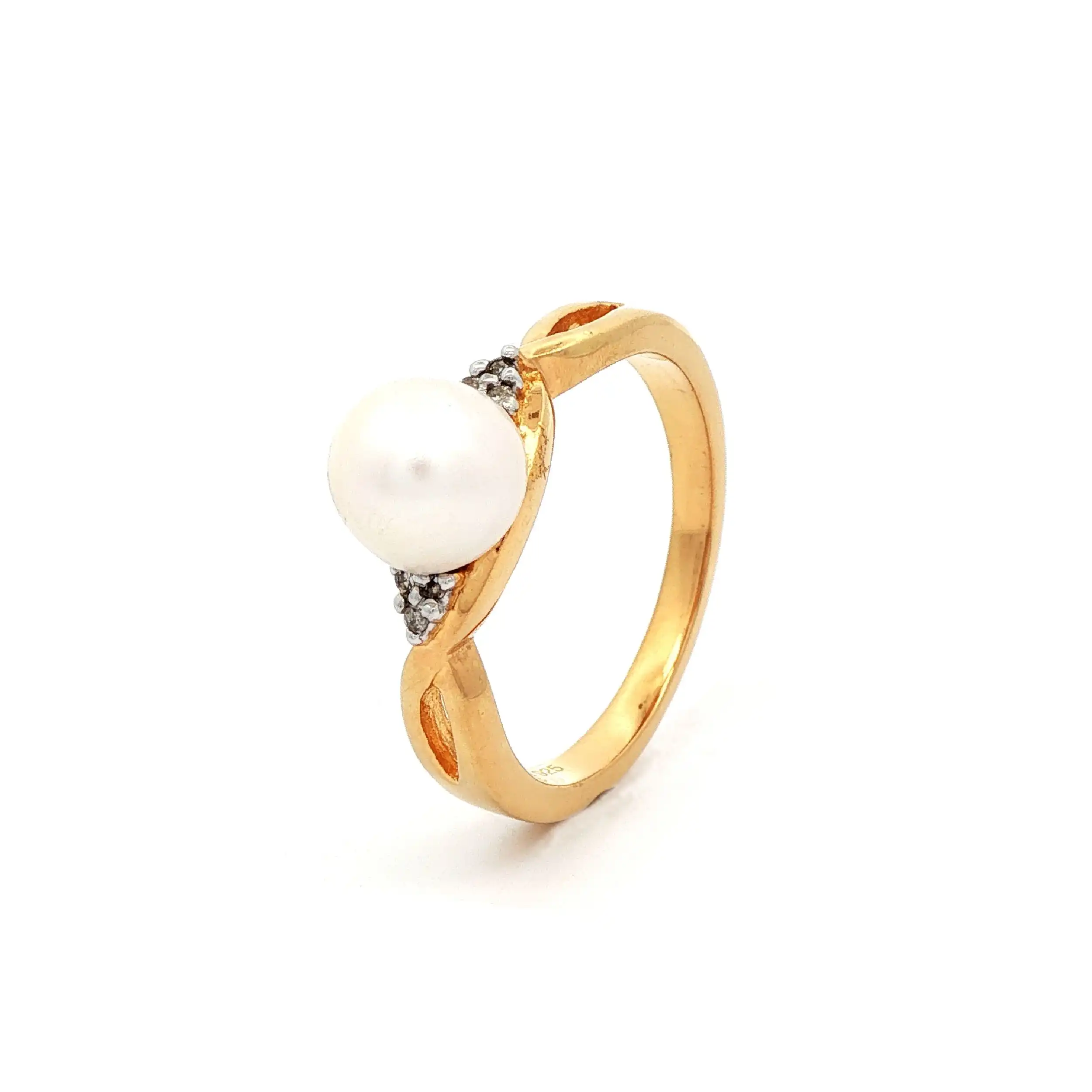 Ring Silber mit Perle und Zirkonia Ring Silber mit Perle und Zirkonia