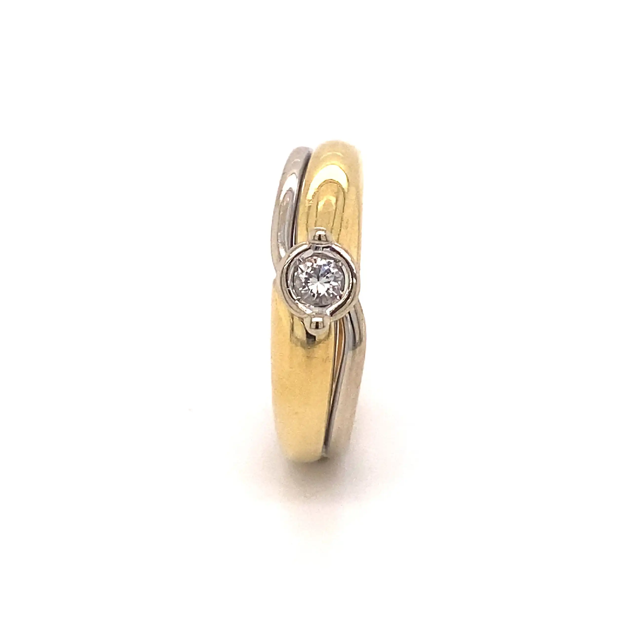 Ring Bicolor mit Brillant Ring Bicolor mit Brillant