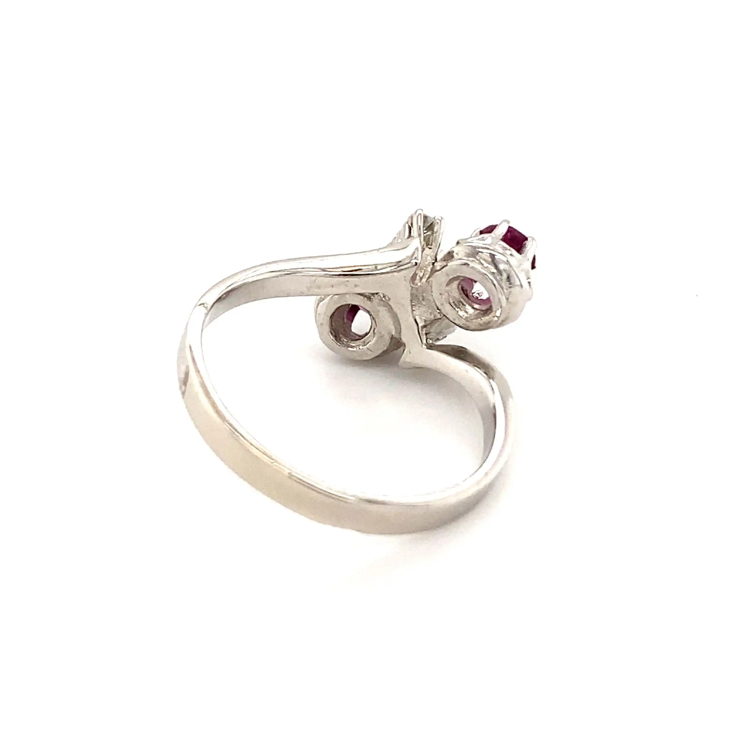Ring Weißgold mit Rubinen & Diamanten
