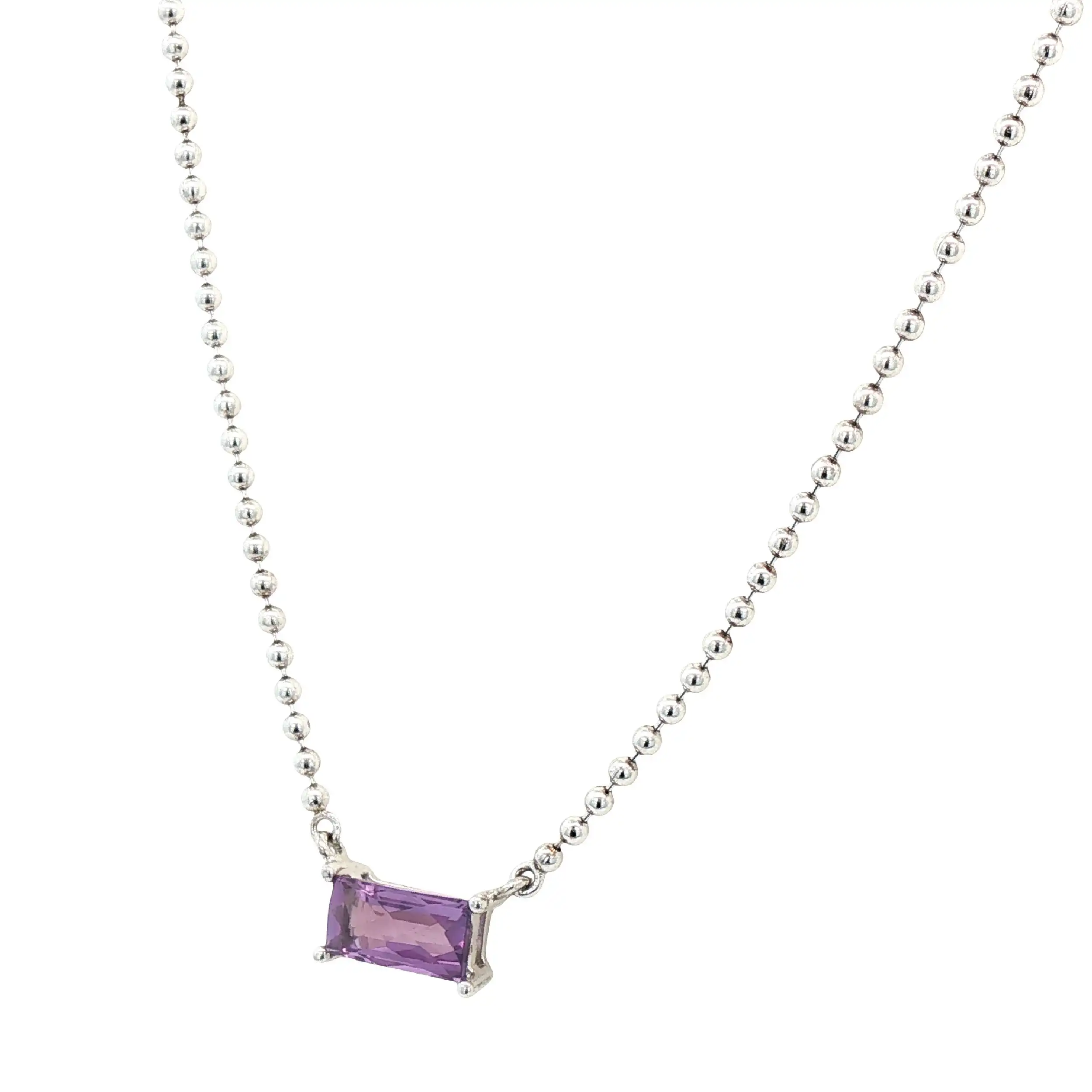 Kügelchenkette Silber mit Amethyst Kügelchenkette Silber mit Amethyst