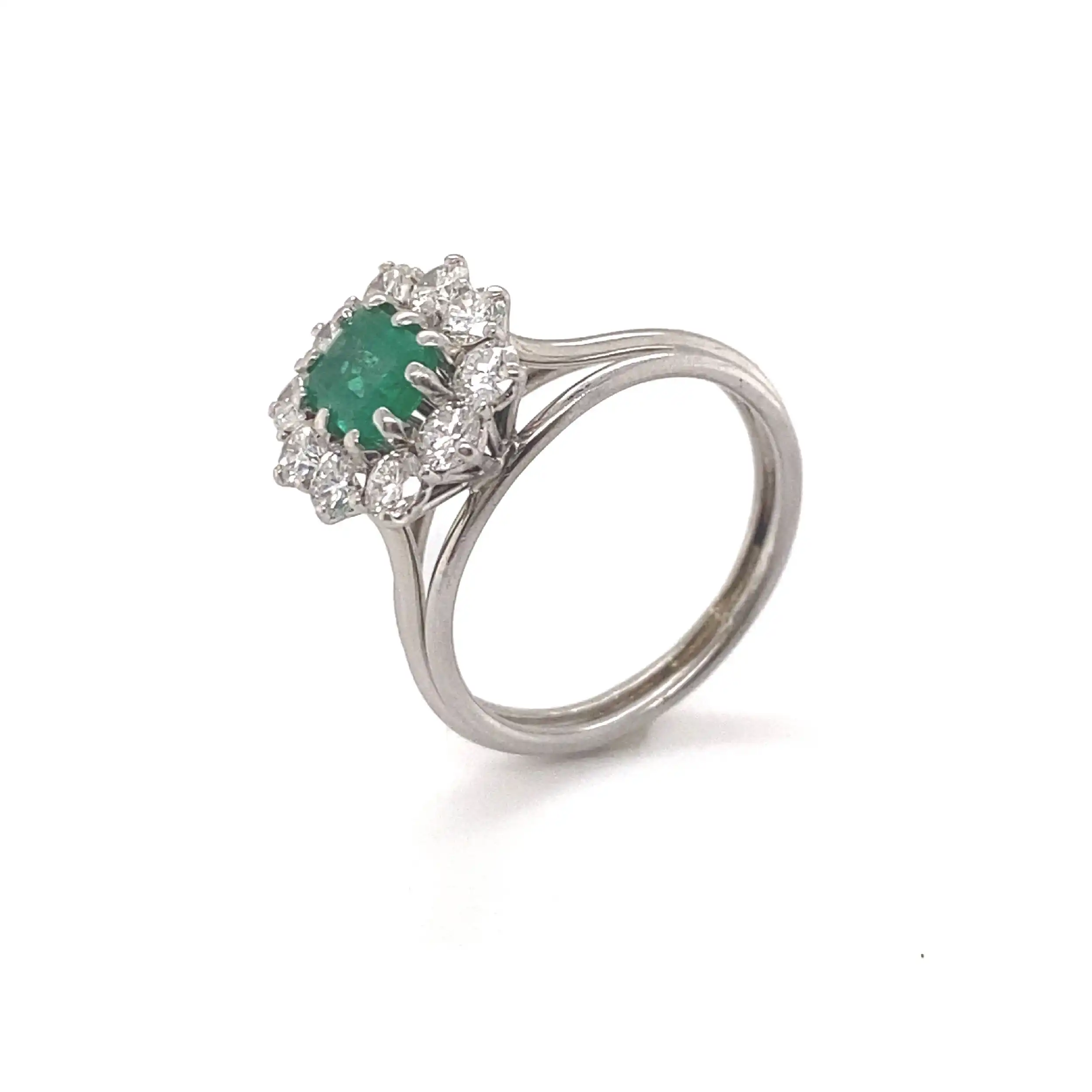 Ring Weißgold mit Brillanten und Smaragd Ring Weißgold mit Brillanten und Smaragd