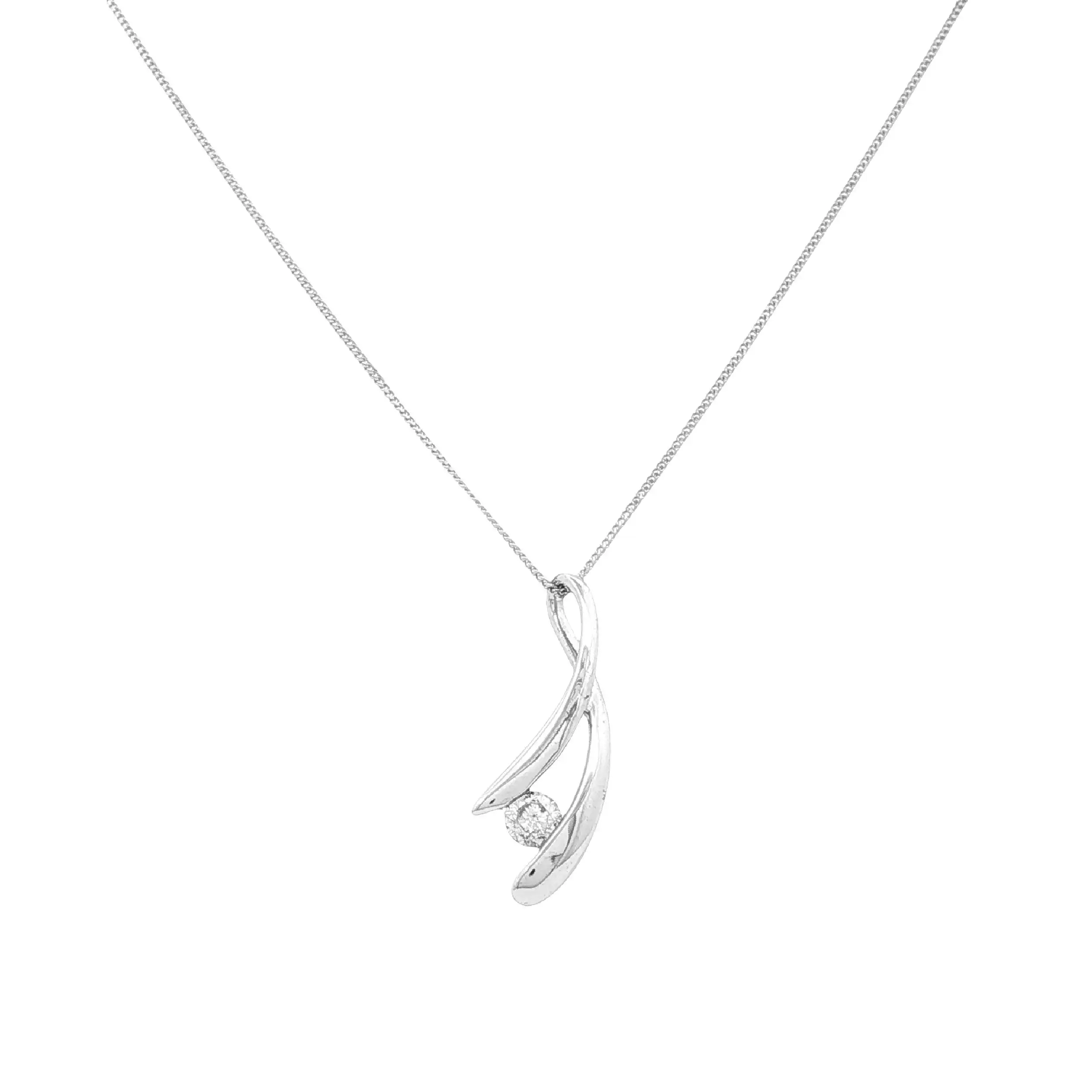 Kette Weißgold mit Zirkonia Anhänger