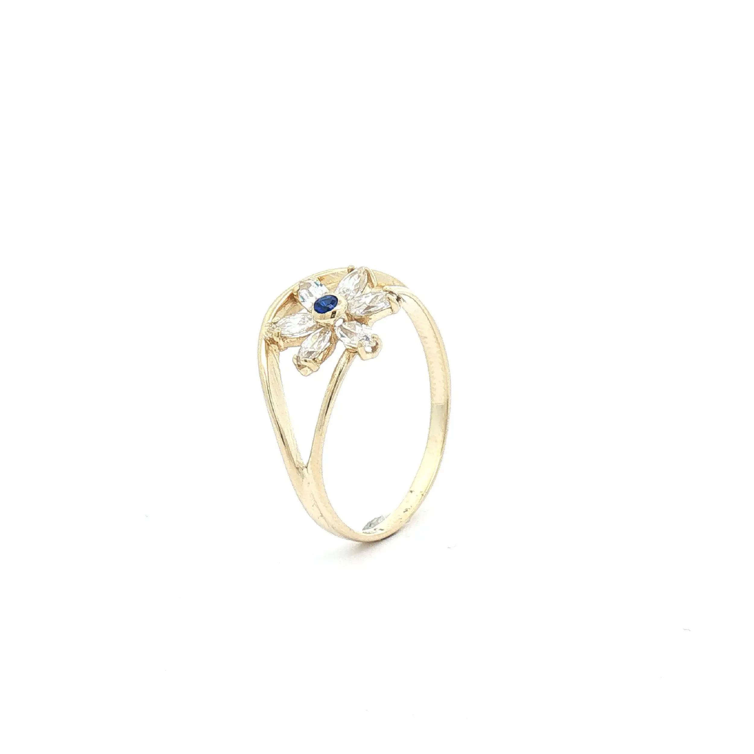 Ring Gelbgold mit Zirkonia Blume Ring Gelbgold mit Zirkonia Blume