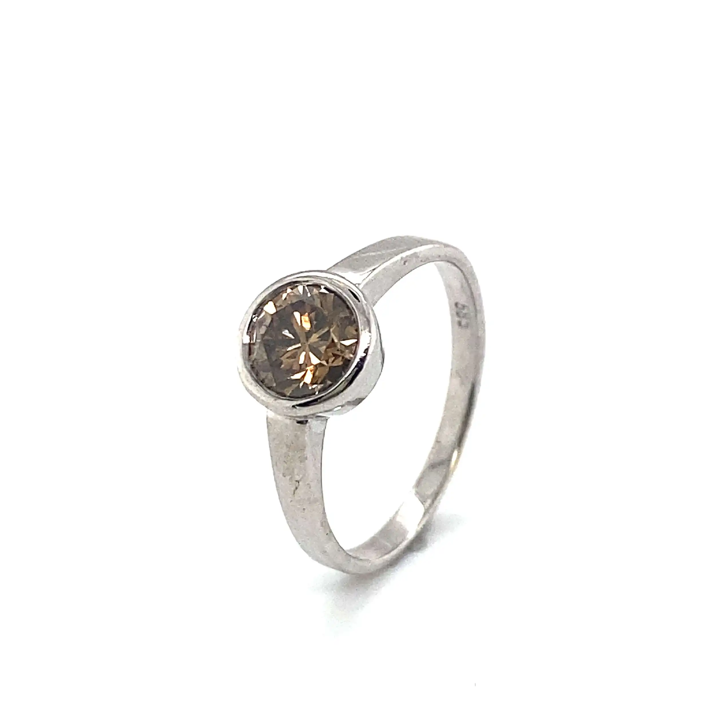 Ring Weißgold mit fancy braunem Brillant Ring Weißgold mit fancy braunem Brillant