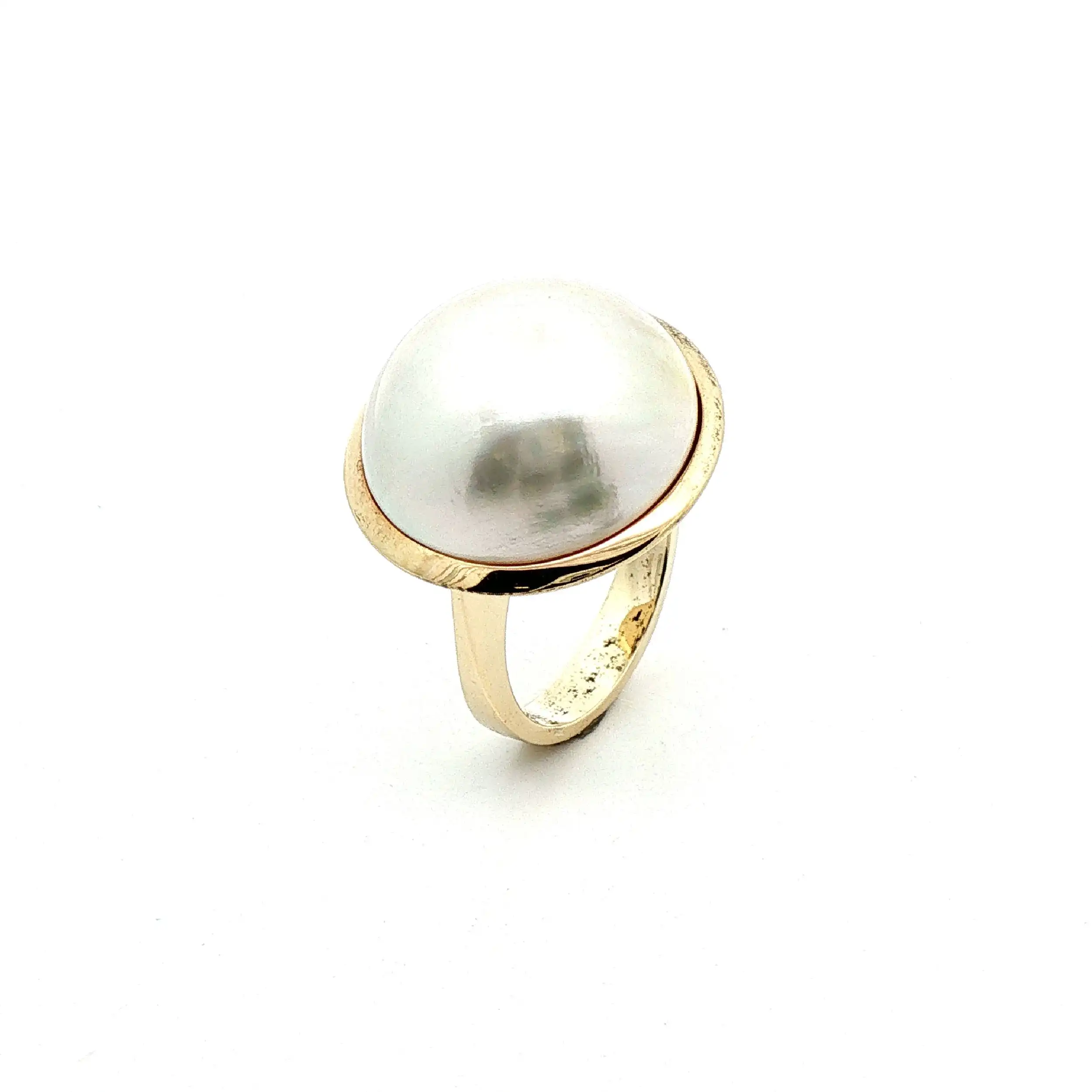 Ring Gelbgold mit Mabe Perle